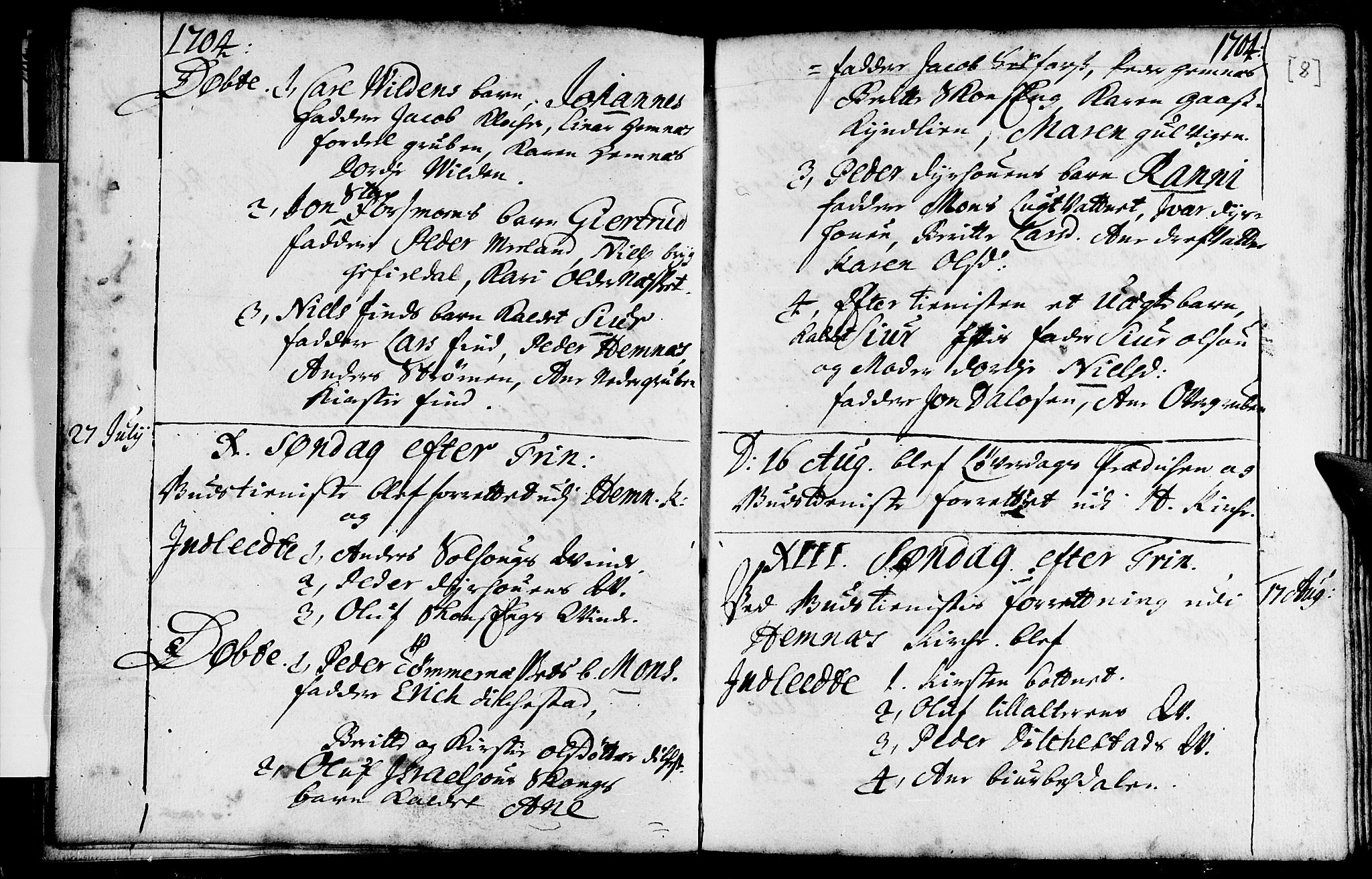Ministerialprotokoller, klokkerbøker og fødselsregistre - Nordland, AV/SAT-A-1459/825/L0345: Parish register (official) no. 825A01, 1704-1728, p. 8