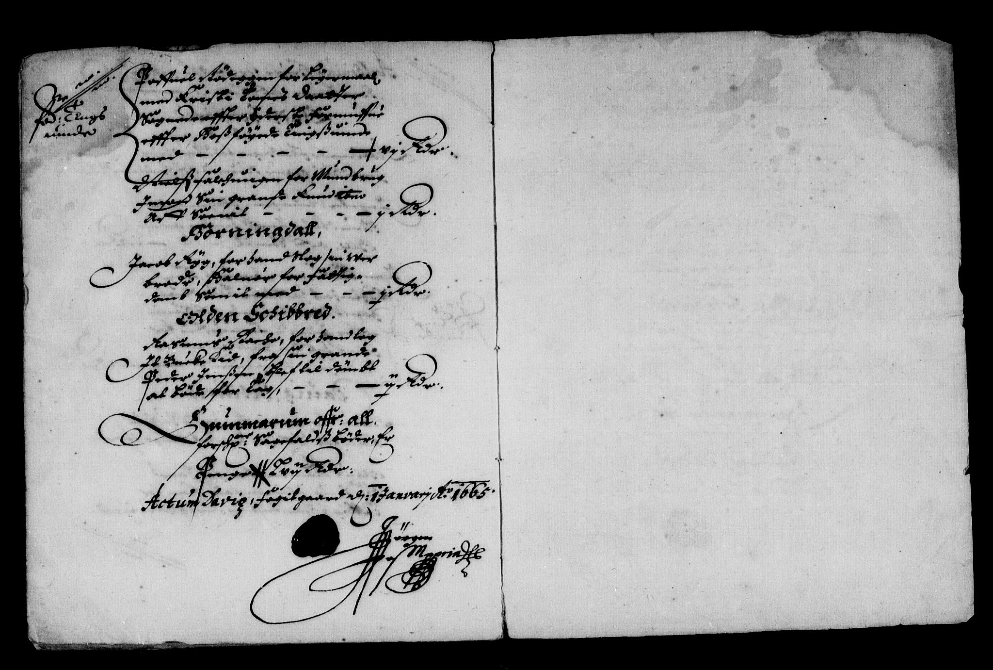 Rentekammeret inntil 1814, Reviderte regnskaper, Stiftamtstueregnskaper, Bergen stiftamt, AV/RA-EA-6043/R/Rc/L0015: Bergen stiftamt, 1664-1665