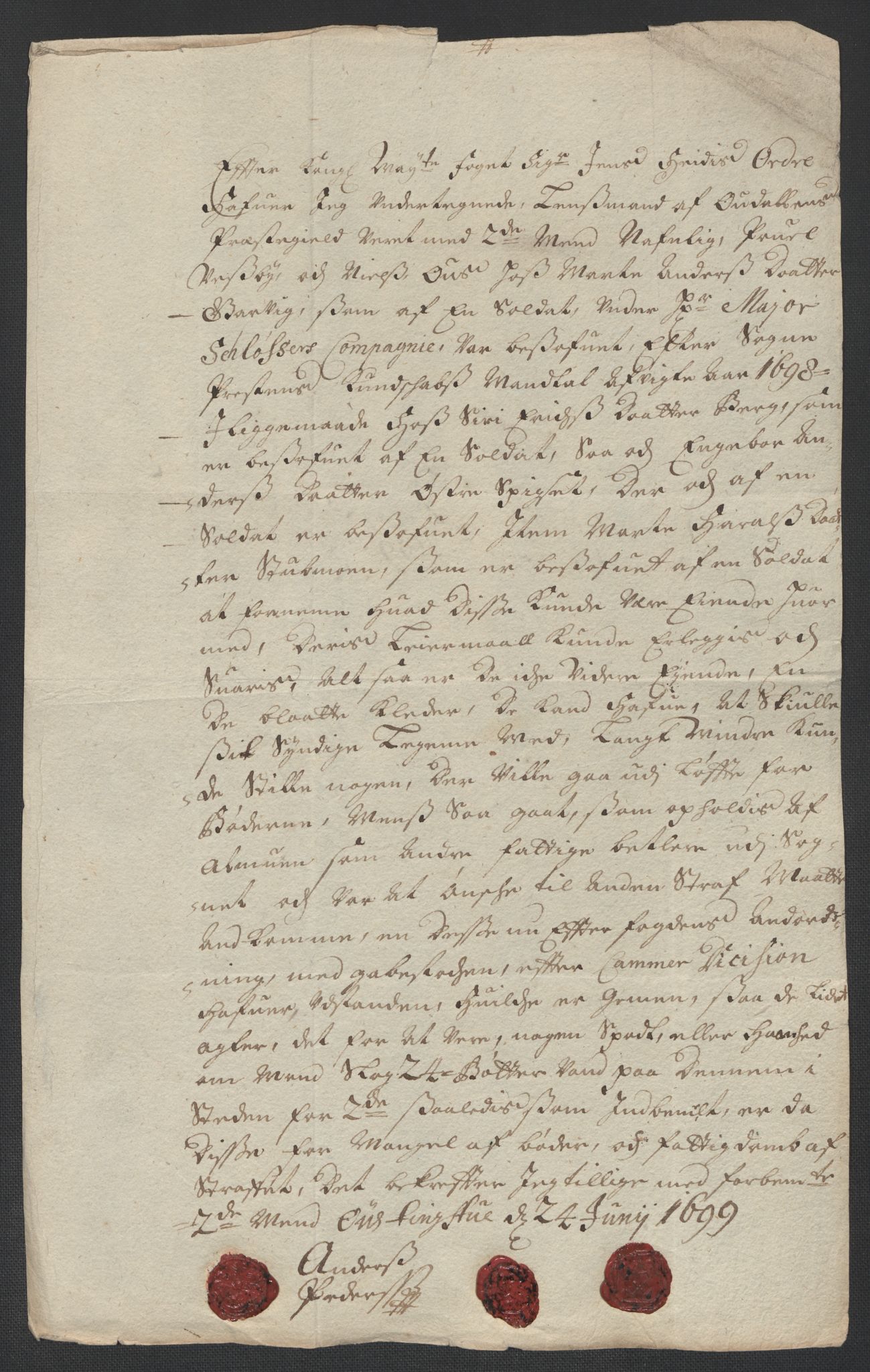 Rentekammeret inntil 1814, Reviderte regnskaper, Fogderegnskap, RA/EA-4092/R13/L0837: Fogderegnskap Solør, Odal og Østerdal, 1699, p. 24