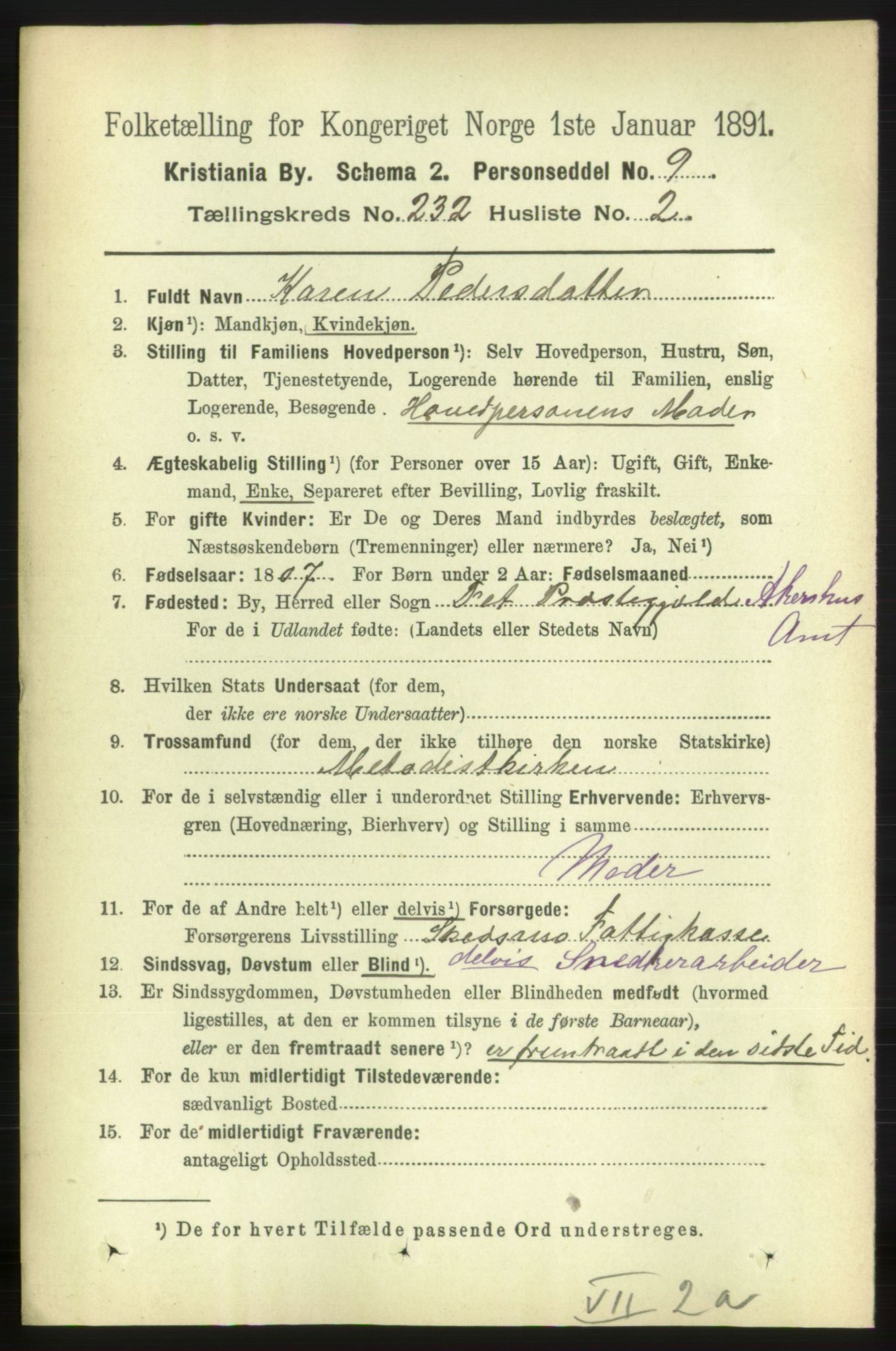 RA, 1891 census for 0301 Kristiania, 1891, p. 142891