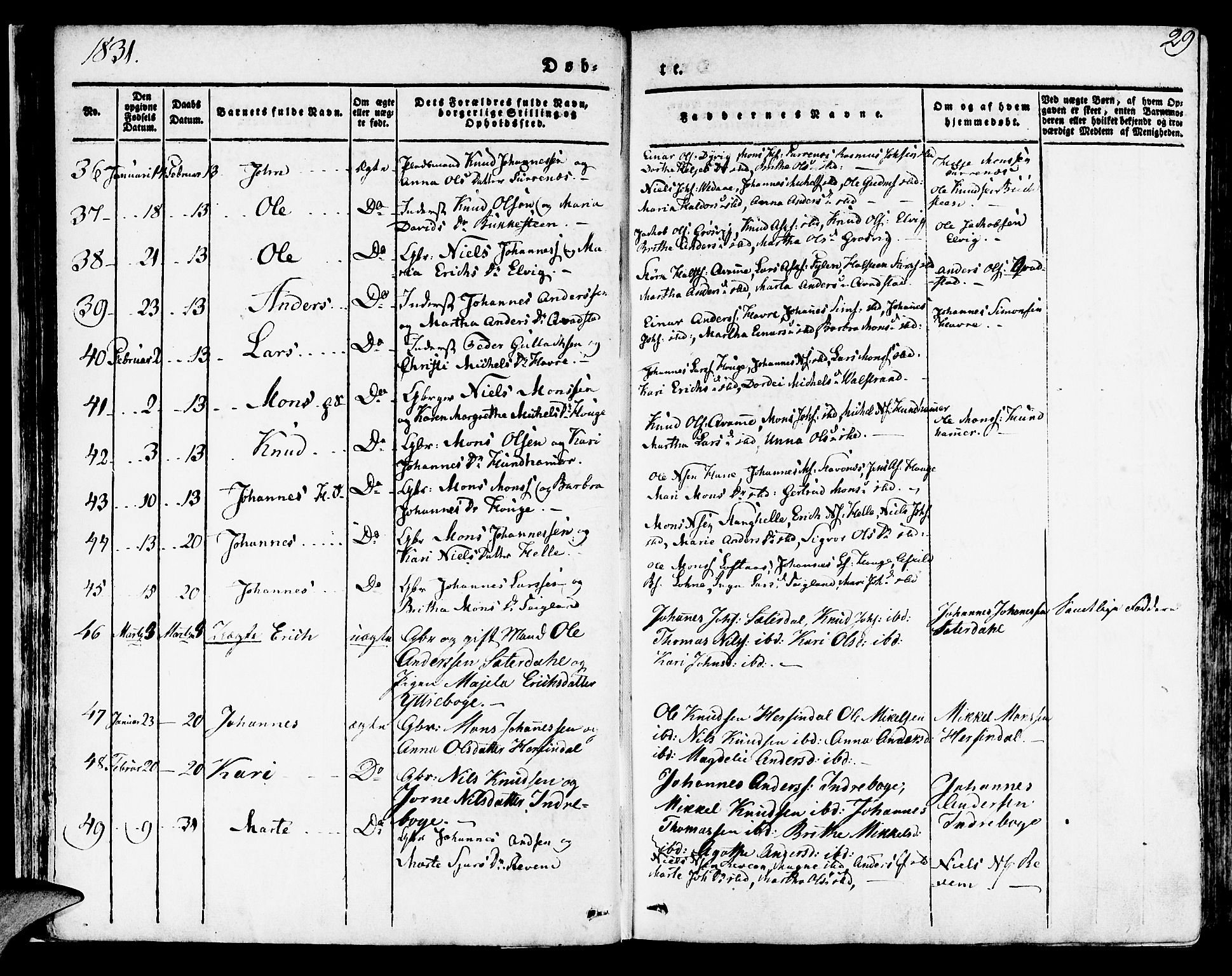 Haus sokneprestembete, AV/SAB-A-75601/H/Haa: Parish register (official) no. A 14, 1827-1838, p. 29