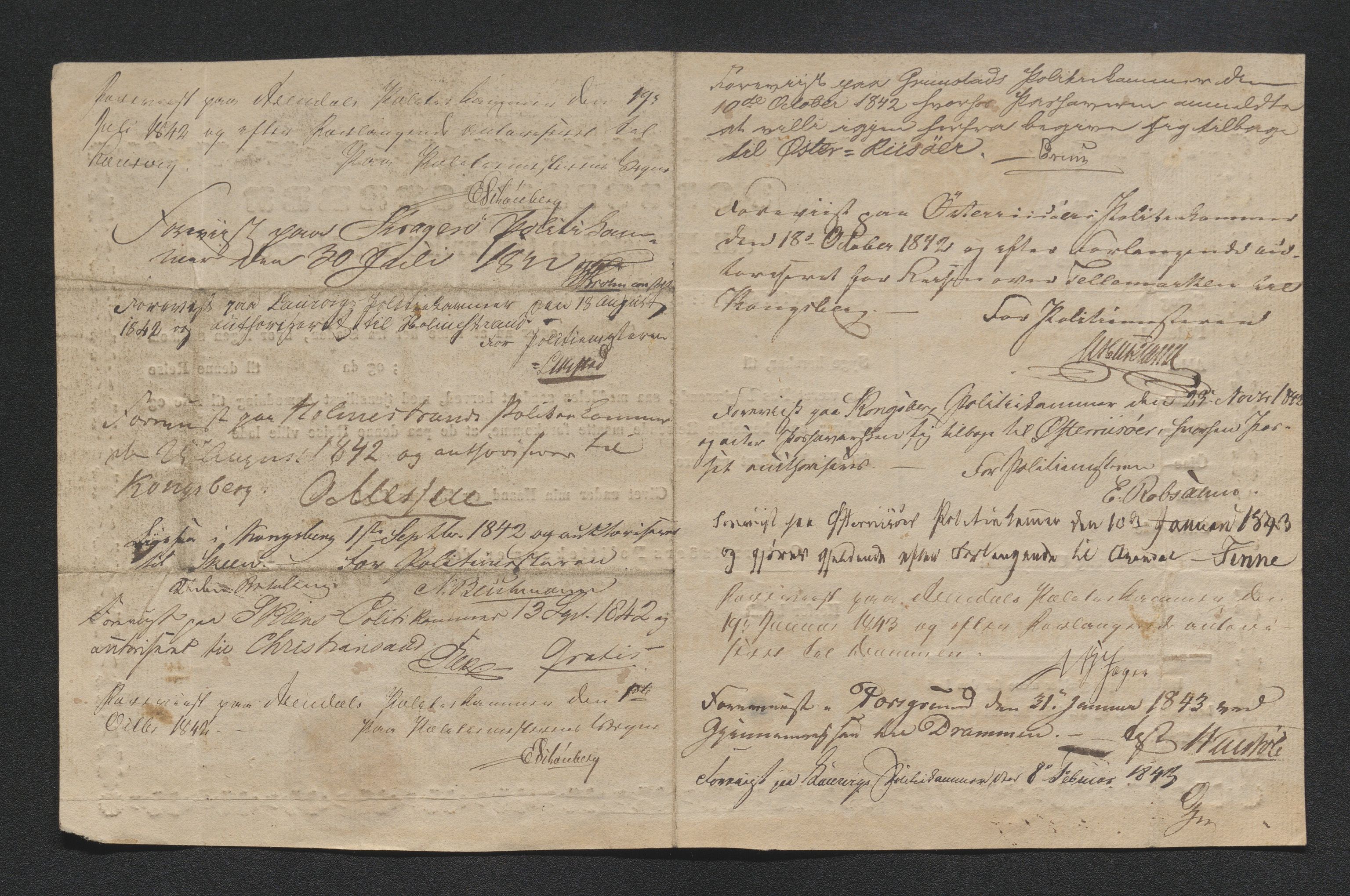 Drammen politikammer, AV/SAKO-A-623/I/Ia/Iab/L0007: Innleverte pass, 1843-1844, p. 30