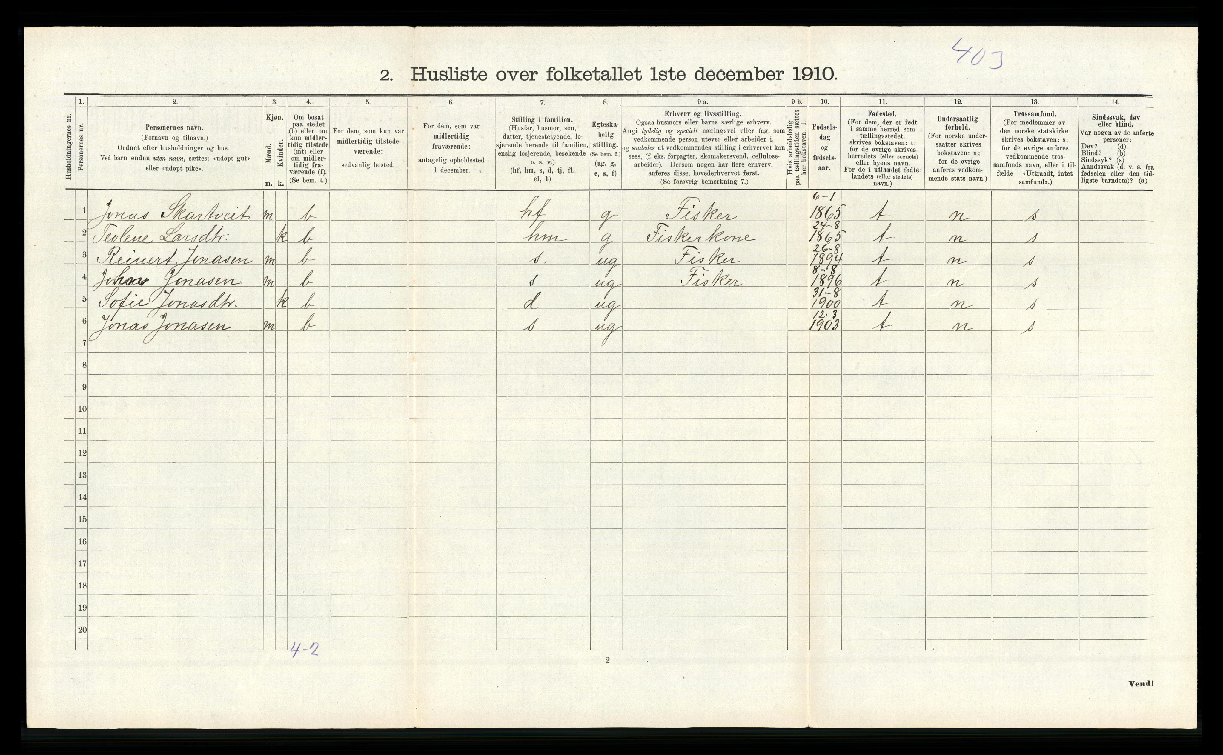 RA, 1910 census for Fister, 1910, p. 189