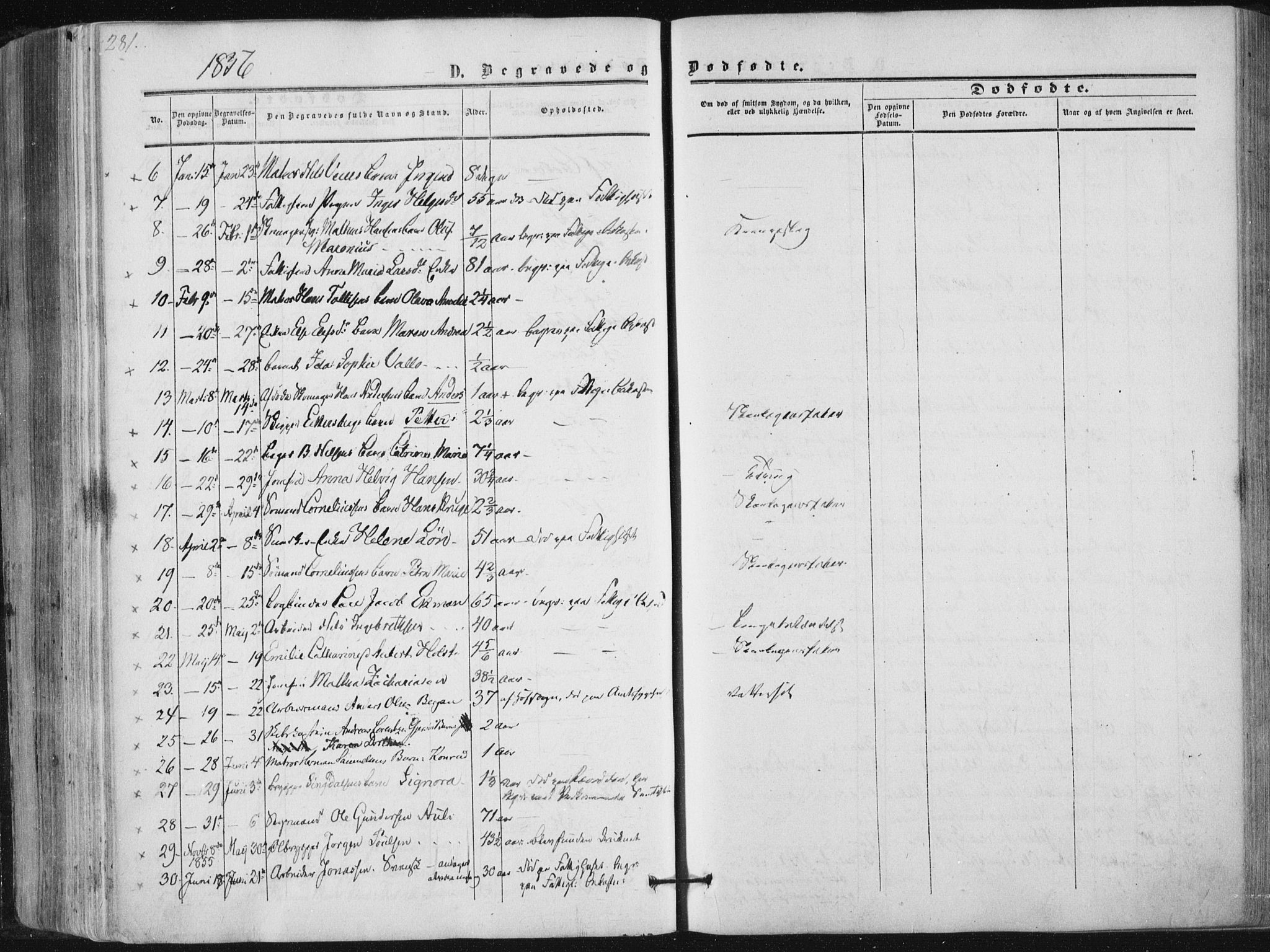 Tønsberg kirkebøker, AV/SAKO-A-330/F/Fa/L0008: Parish register (official) no. I 8, 1855-1864, p. 281