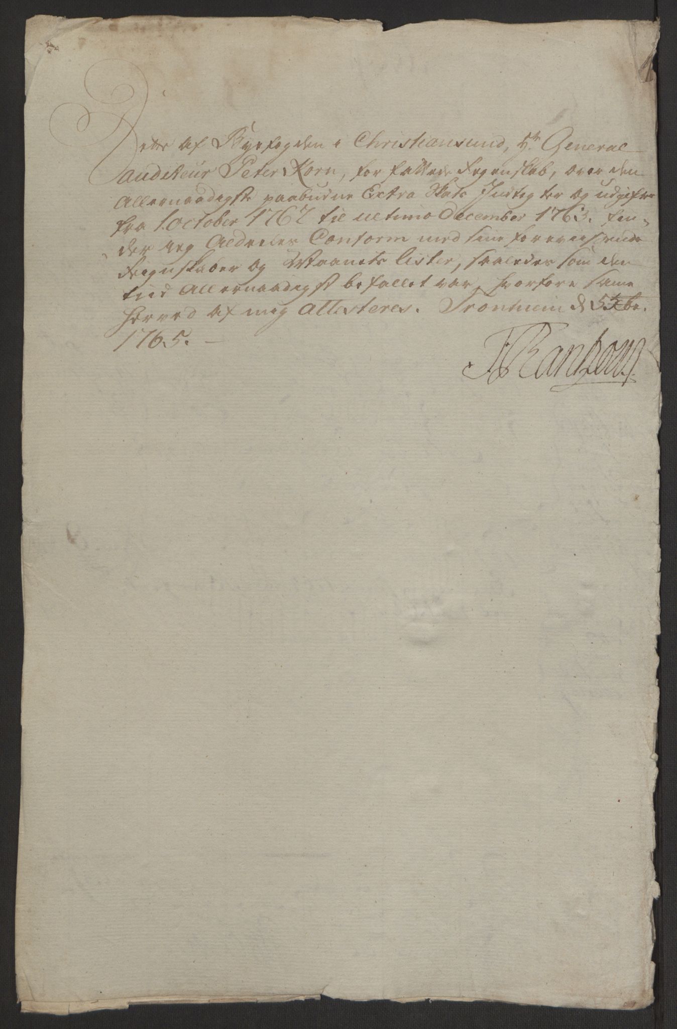 Rentekammeret inntil 1814, Reviderte regnskaper, Byregnskaper, RA/EA-4066/R/Rr/L0495/0004: [R1] Kontribusjonsregnskap / Ekstraskatt, 1762-1772, p. 6