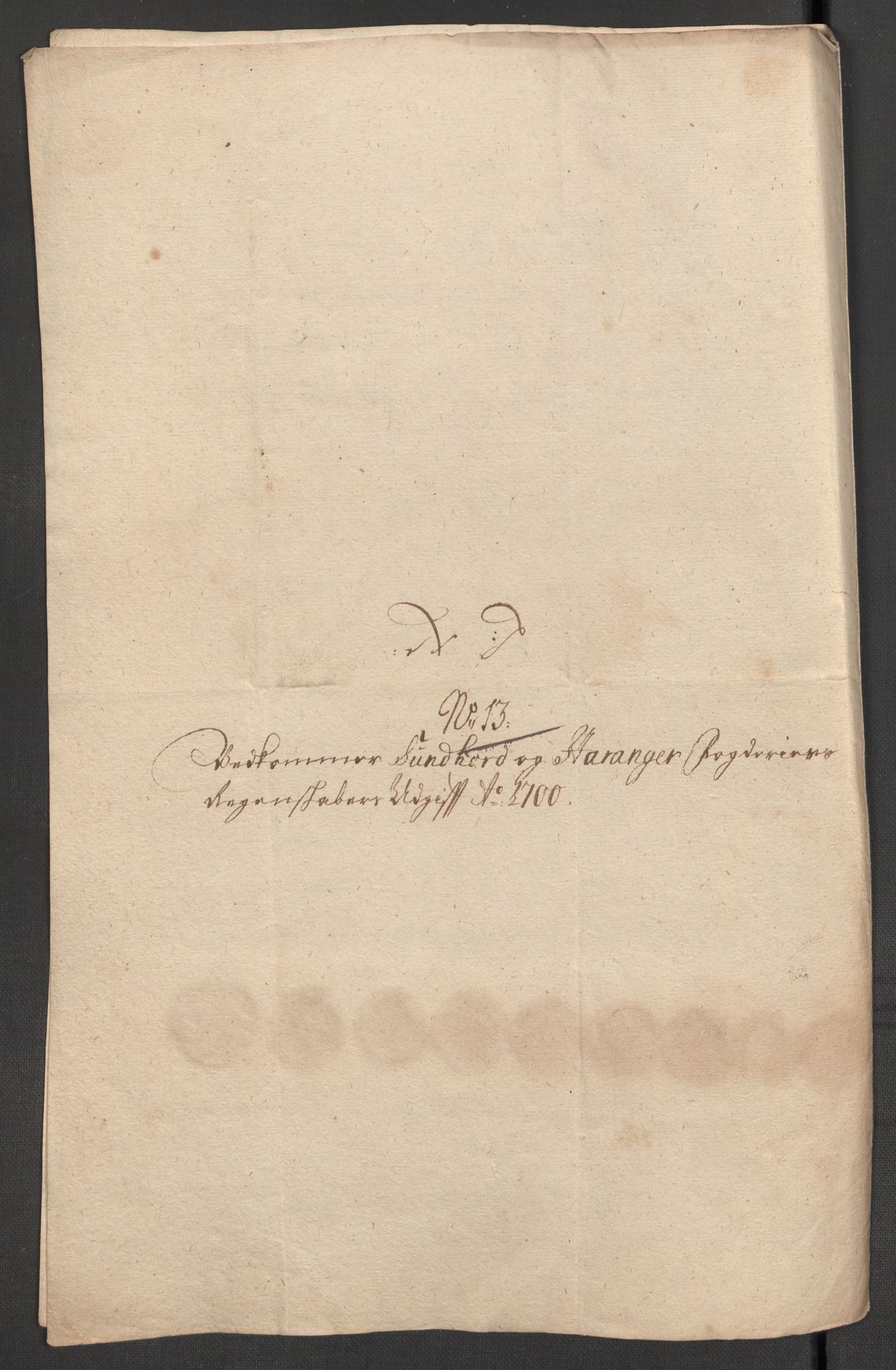 Rentekammeret inntil 1814, Reviderte regnskaper, Fogderegnskap, AV/RA-EA-4092/R48/L2979: Fogderegnskap Sunnhordland og Hardanger, 1700-1701, p. 263