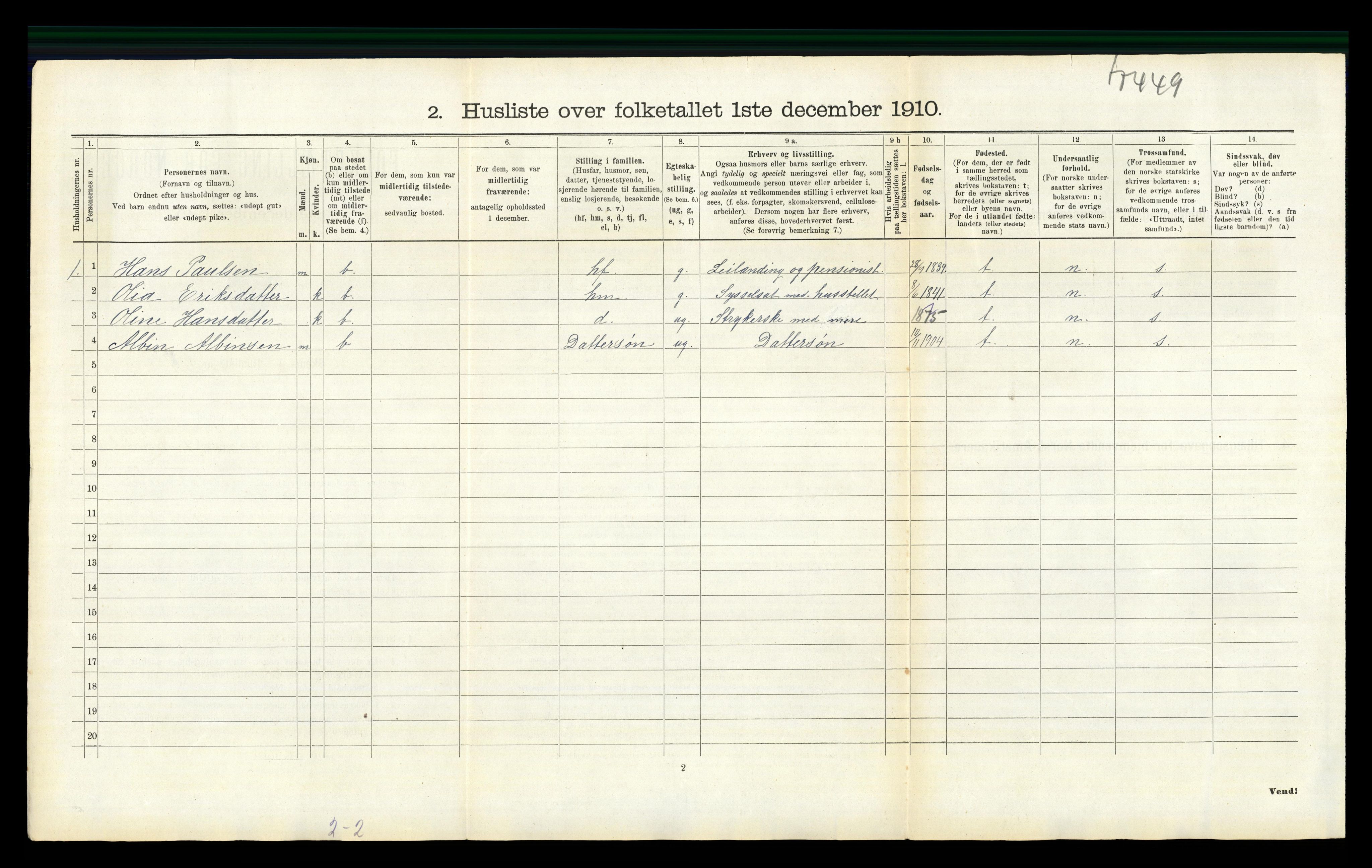 RA, 1910 census for Sør-Odal, 1910, p. 1293