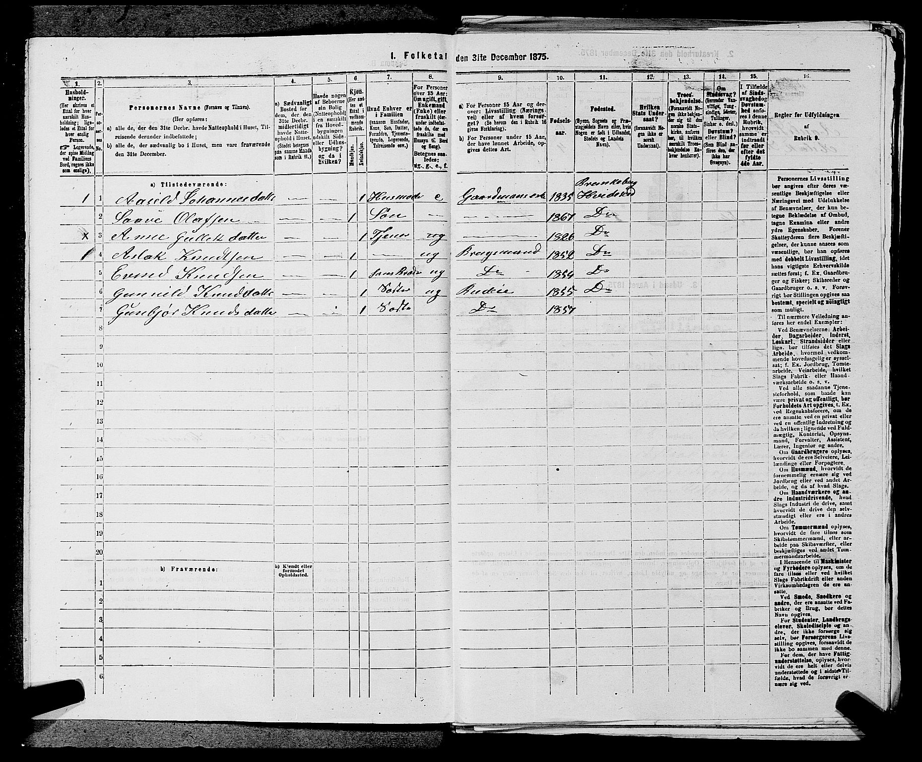 SAKO, 1875 census for 0829P Kviteseid, 1875, p. 578