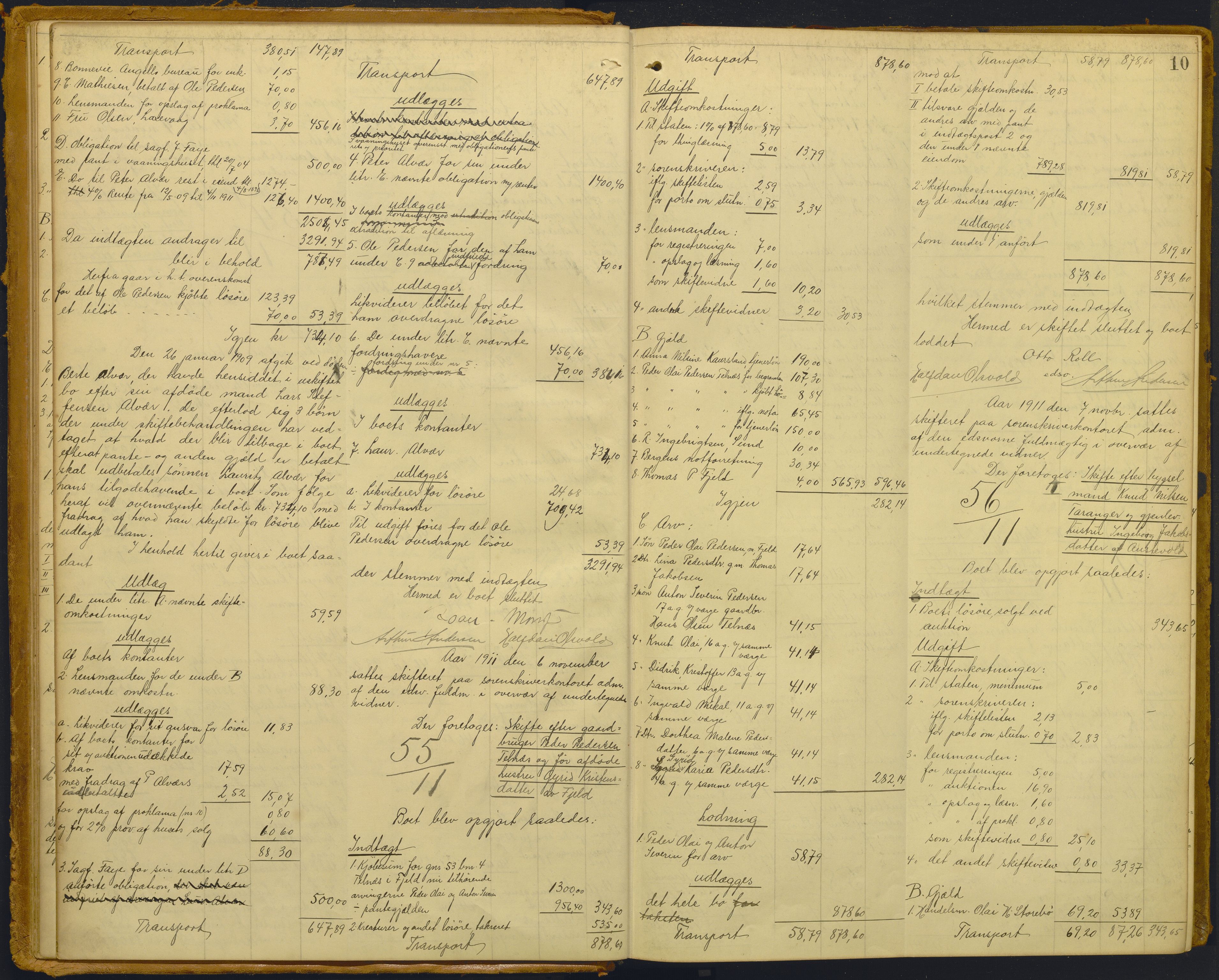 Midhordland sorenskriveri, AV/SAB-A-3001/1/H/Hd/L0007: Skifteutlodningsprotokoll, 1911-1923, p. 10