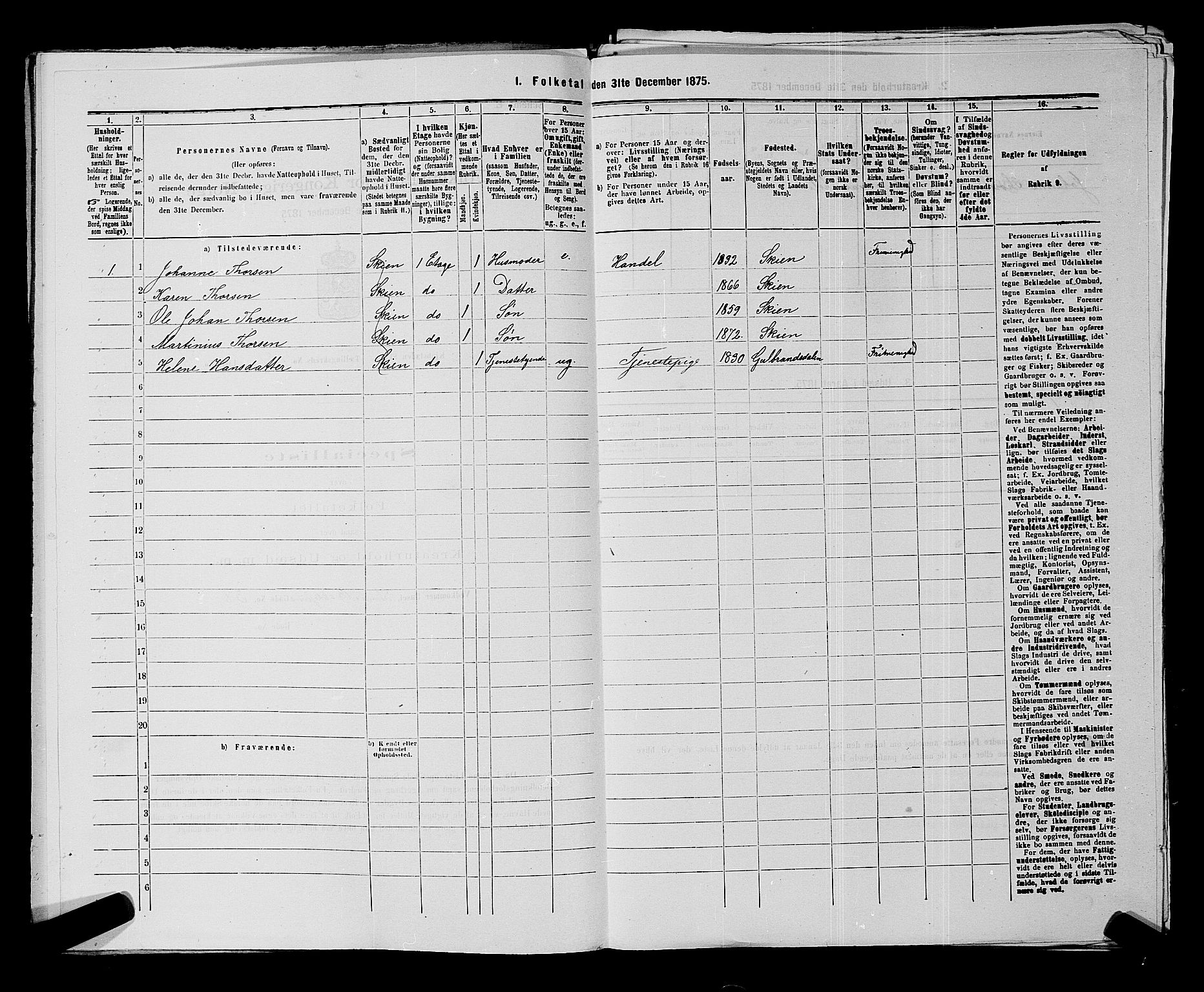 SAKO, 1875 census for 0806P Skien, 1875, p. 978