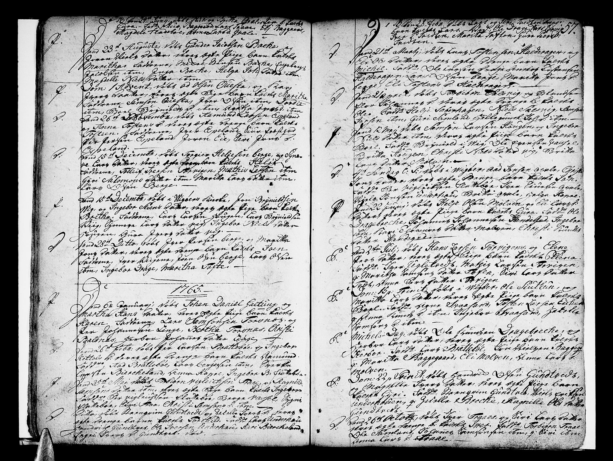 Strandebarm sokneprestembete, SAB/A-78401/H/Haa: Parish register (official) no. A 3 /2, 1751-1787, p. 57