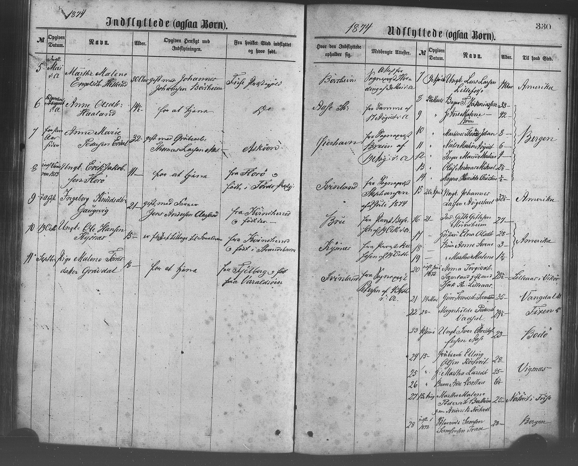 Strandebarm sokneprestembete, AV/SAB-A-78401/H/Haa: Parish register (official) no. A 9, 1872-1886, p. 330