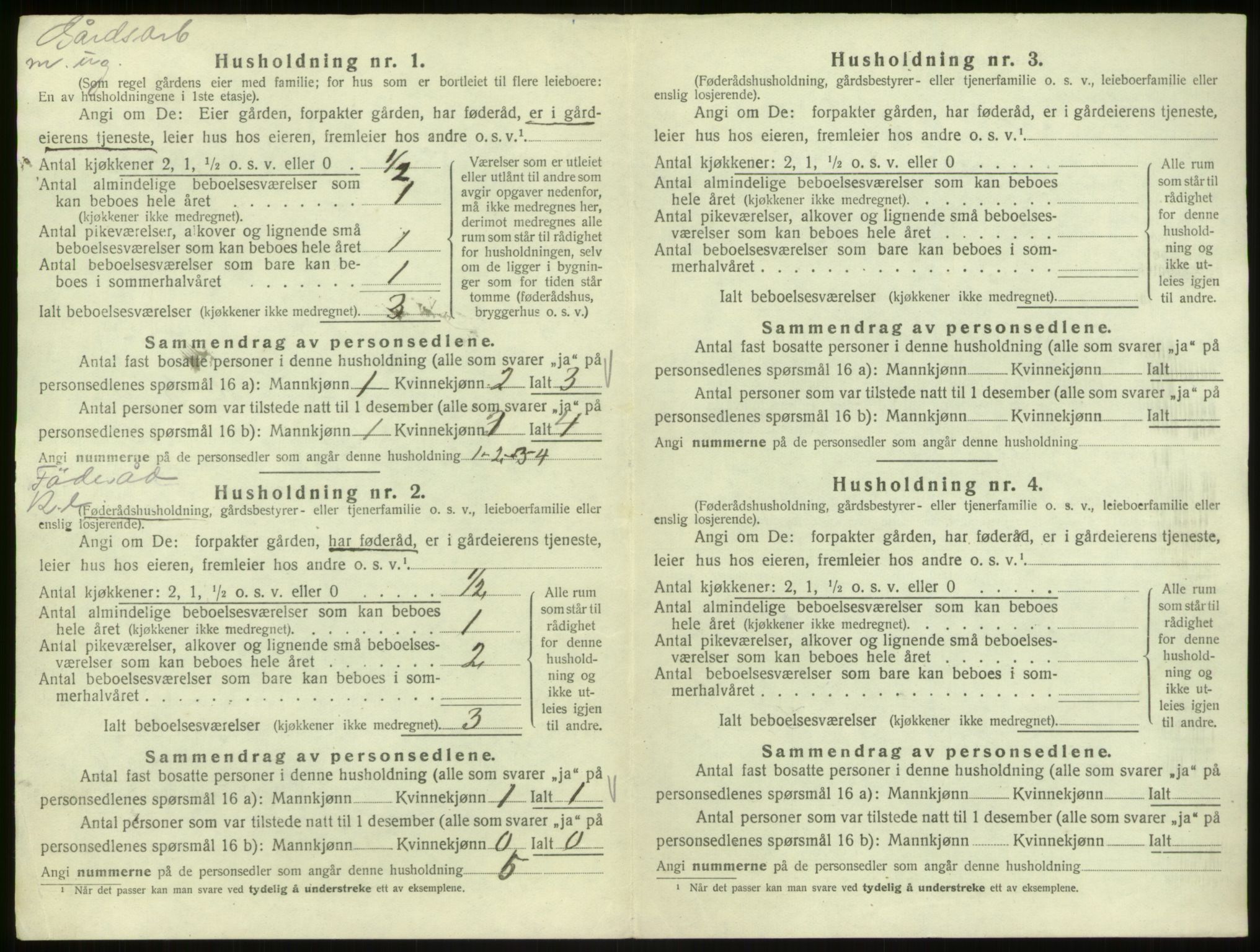 SAB, 1920 census for Hosanger, 1920, p. 772
