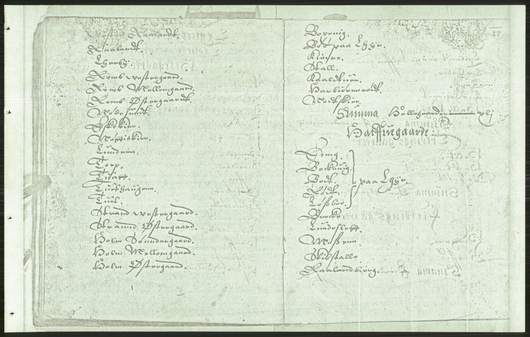 Manuskriptsamlingen, AV/RA-EA-3667/F/L0175a: Kopi av Universitetsbiblioteket, manuskript kvarto nr. 503, Manntall på fulle og halve og ødegårder uti Oslo og Hamar stift anno 1602, I Båhus len, 1602, p. 16b-17a