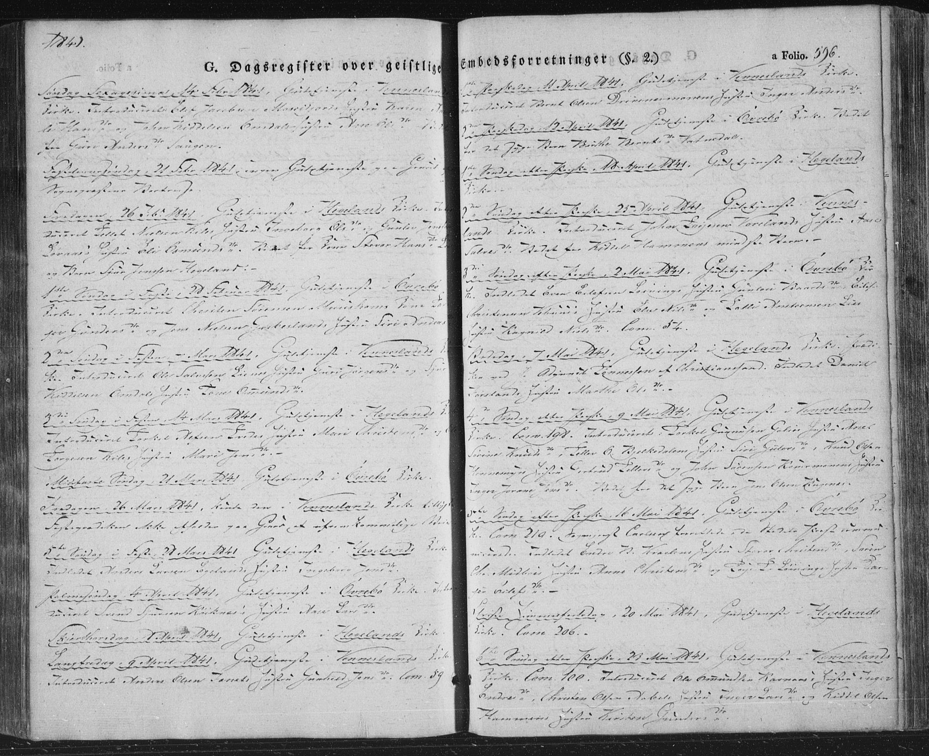 Vennesla sokneprestkontor, AV/SAK-1111-0045/Fa/Fac/L0004: Parish register (official) no. A 4, 1834-1855, p. 596