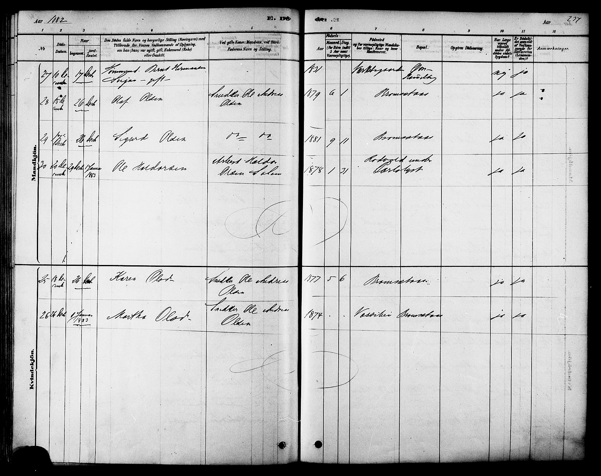 Ministerialprotokoller, klokkerbøker og fødselsregistre - Sør-Trøndelag, AV/SAT-A-1456/616/L0410: Parish register (official) no. 616A07, 1878-1893, p. 237