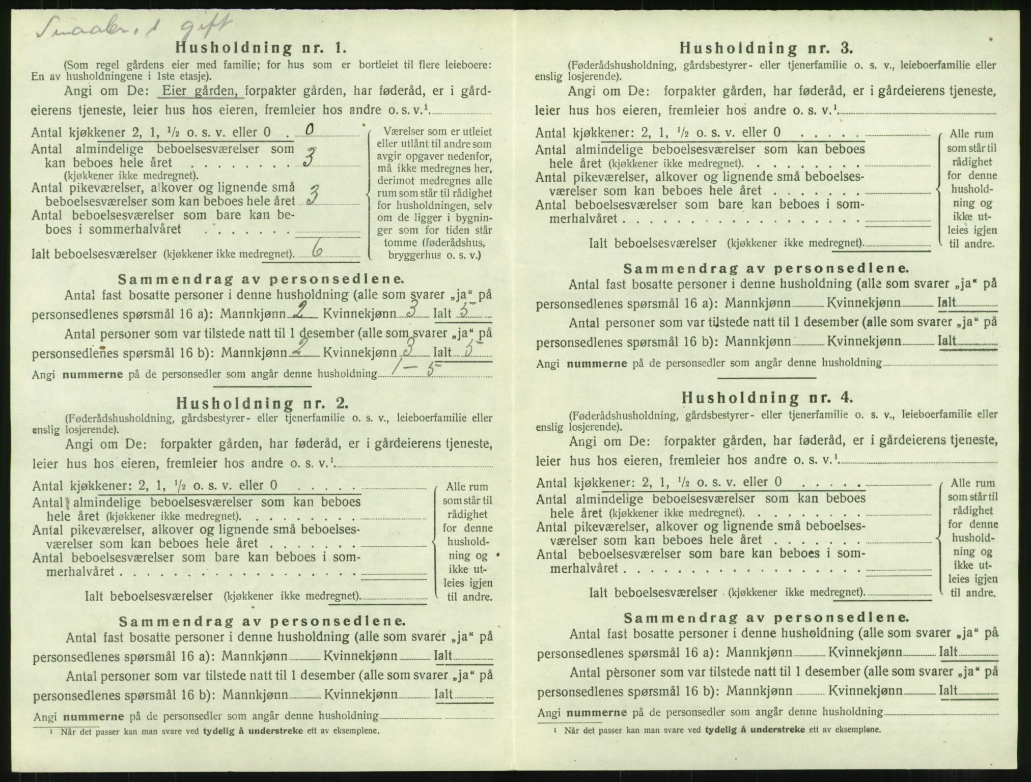 SAT, 1920 census for Rindal, 1920, p. 327
