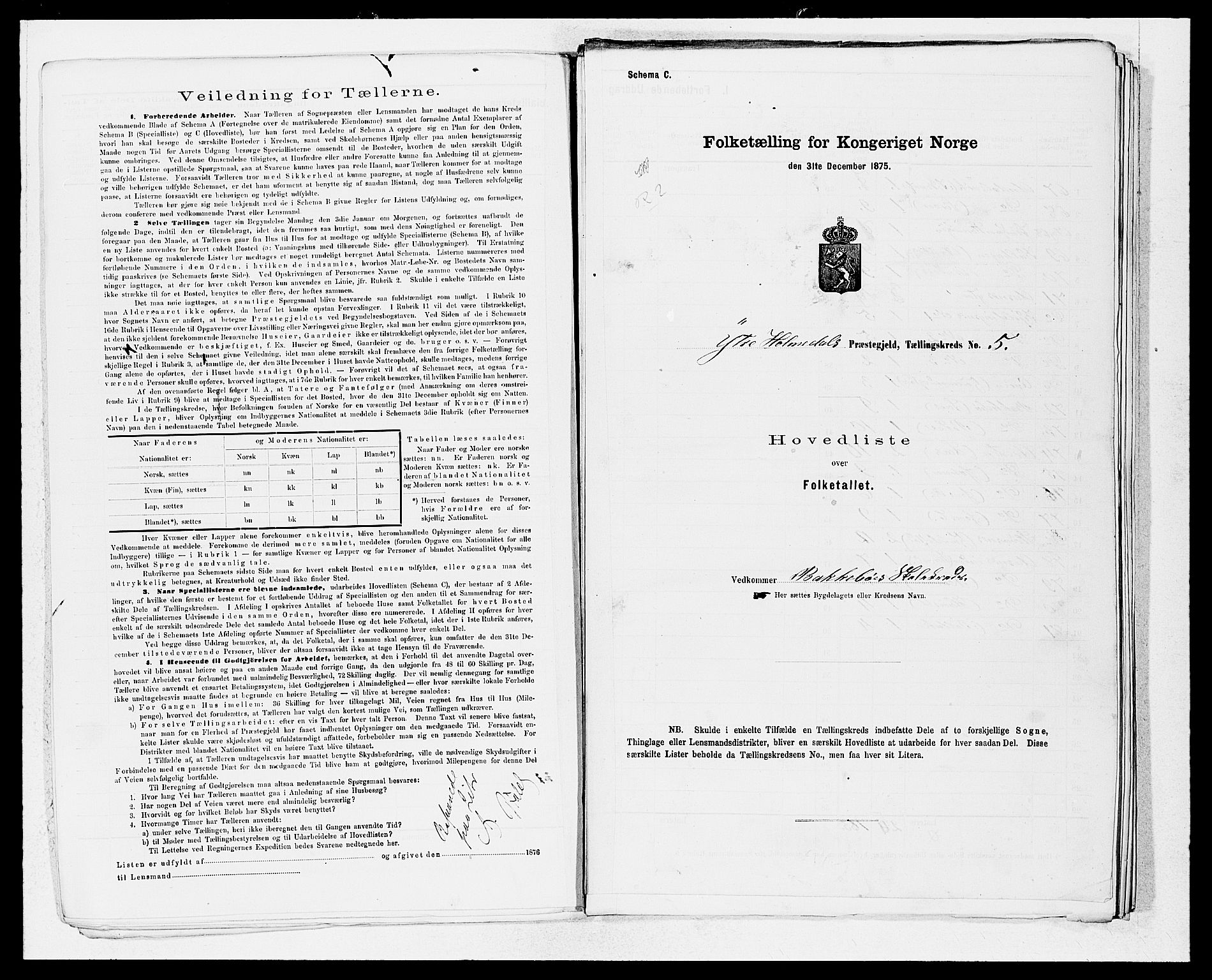 SAB, 1875 census for 1429P Ytre Holmedal, 1875, p. 12