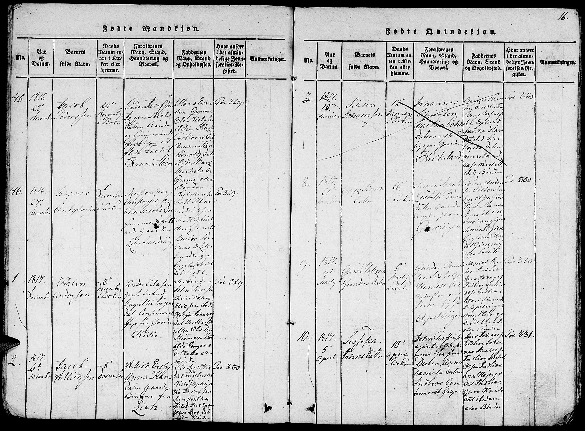 Fjelberg sokneprestembete, AV/SAB-A-75201/H/Haa: Parish register (official) no. A 4, 1816-1822, p. 16