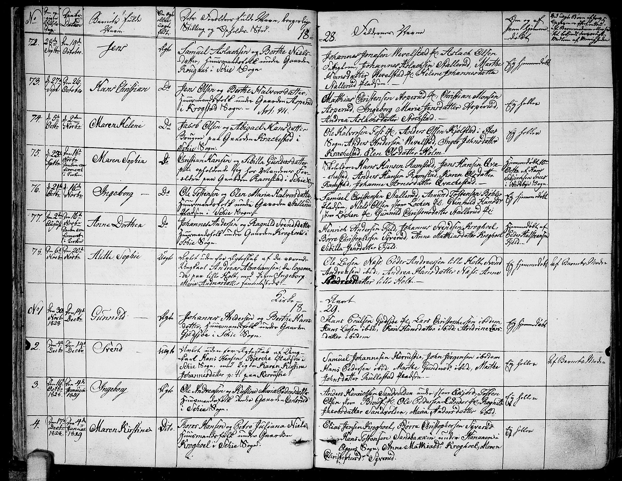 Kråkstad prestekontor Kirkebøker, SAO/A-10125a/F/Fa/L0004: Parish register (official) no. I 4, 1825-1837, p. 25