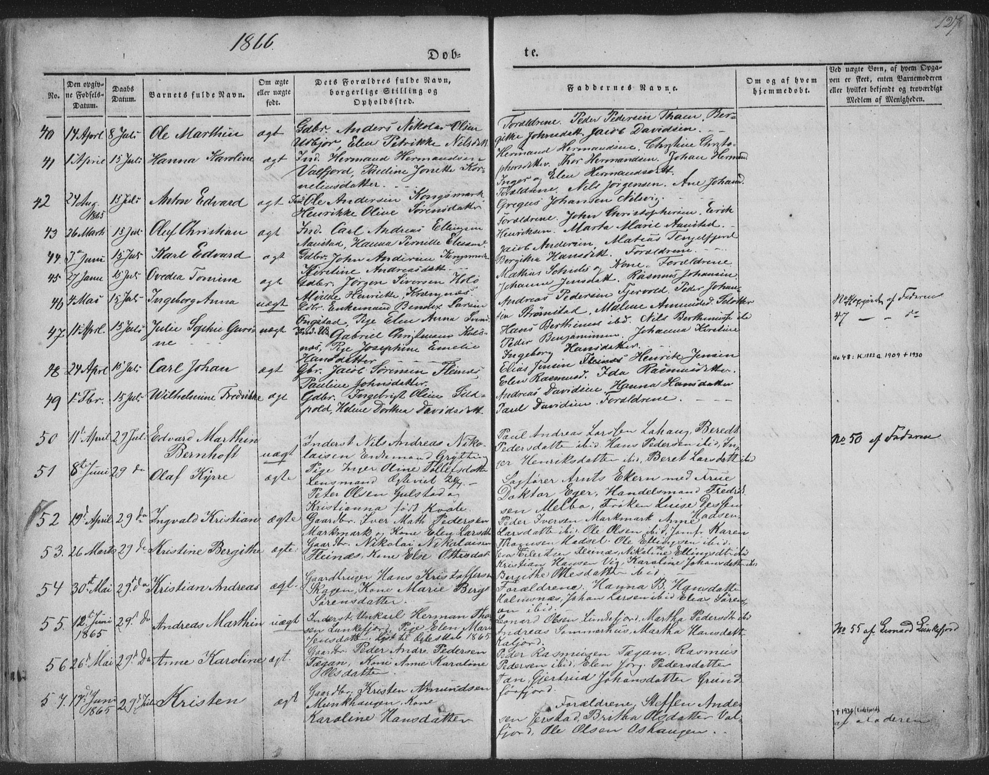 Ministerialprotokoller, klokkerbøker og fødselsregistre - Nordland, AV/SAT-A-1459/888/L1241: Parish register (official) no. 888A07, 1849-1869, p. 127