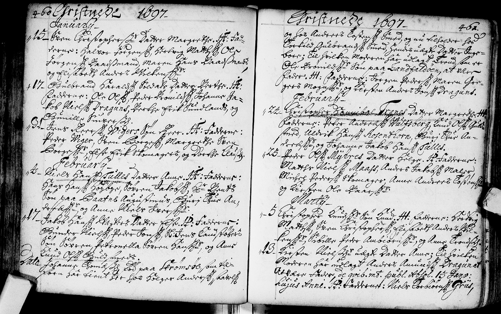 Bragernes kirkebøker, AV/SAKO-A-6/F/Fa/L0002: Parish register (official) no. I 2, 1680-1705, p. 460-461