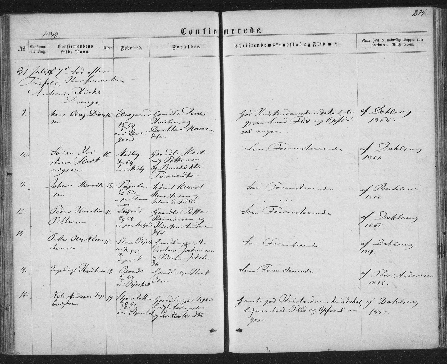 Ministerialprotokoller, klokkerbøker og fødselsregistre - Nordland, AV/SAT-A-1459/863/L0896: Parish register (official) no. 863A08, 1861-1871, p. 284