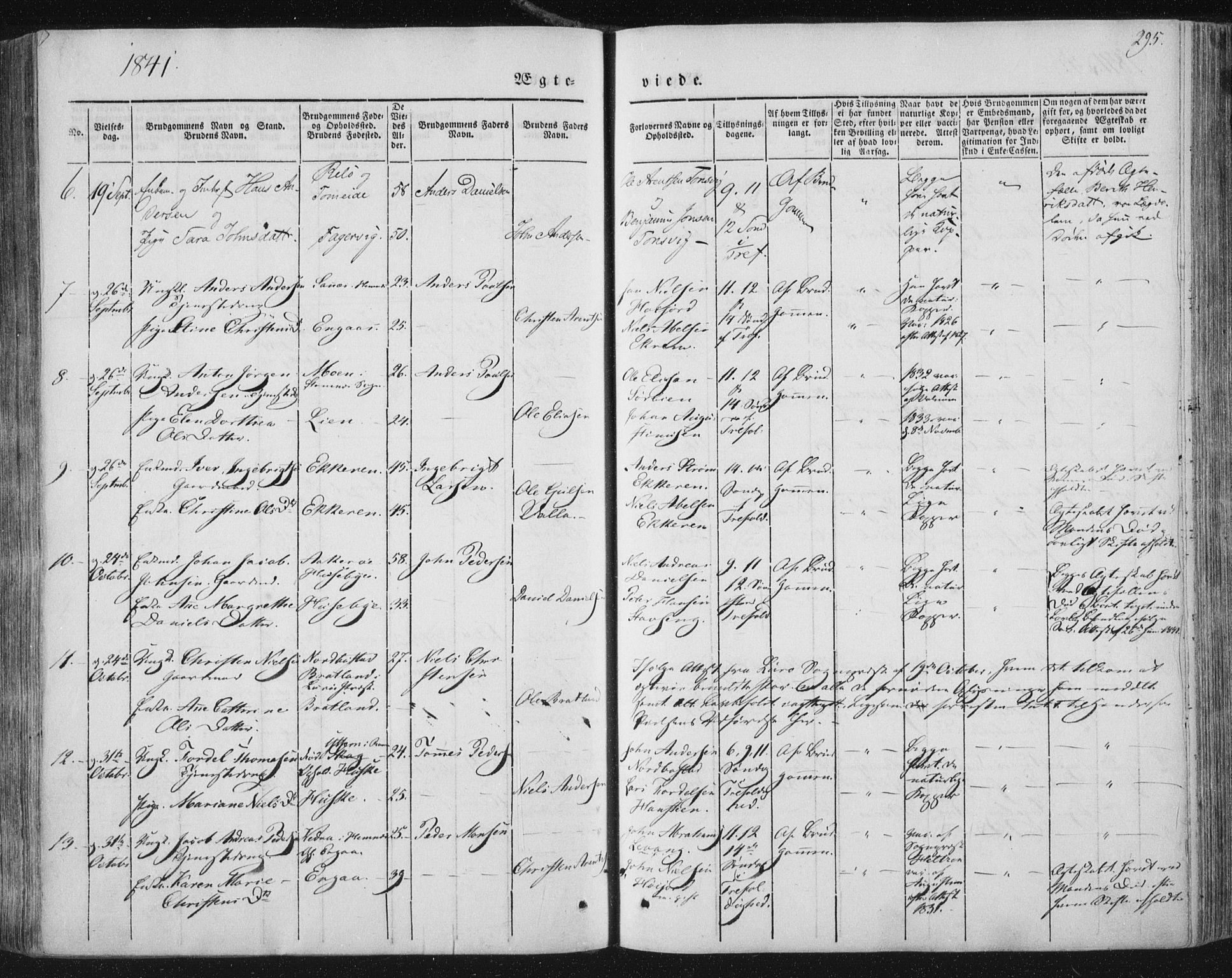 Ministerialprotokoller, klokkerbøker og fødselsregistre - Nordland, AV/SAT-A-1459/838/L0549: Parish register (official) no. 838A07, 1840-1854, p. 295