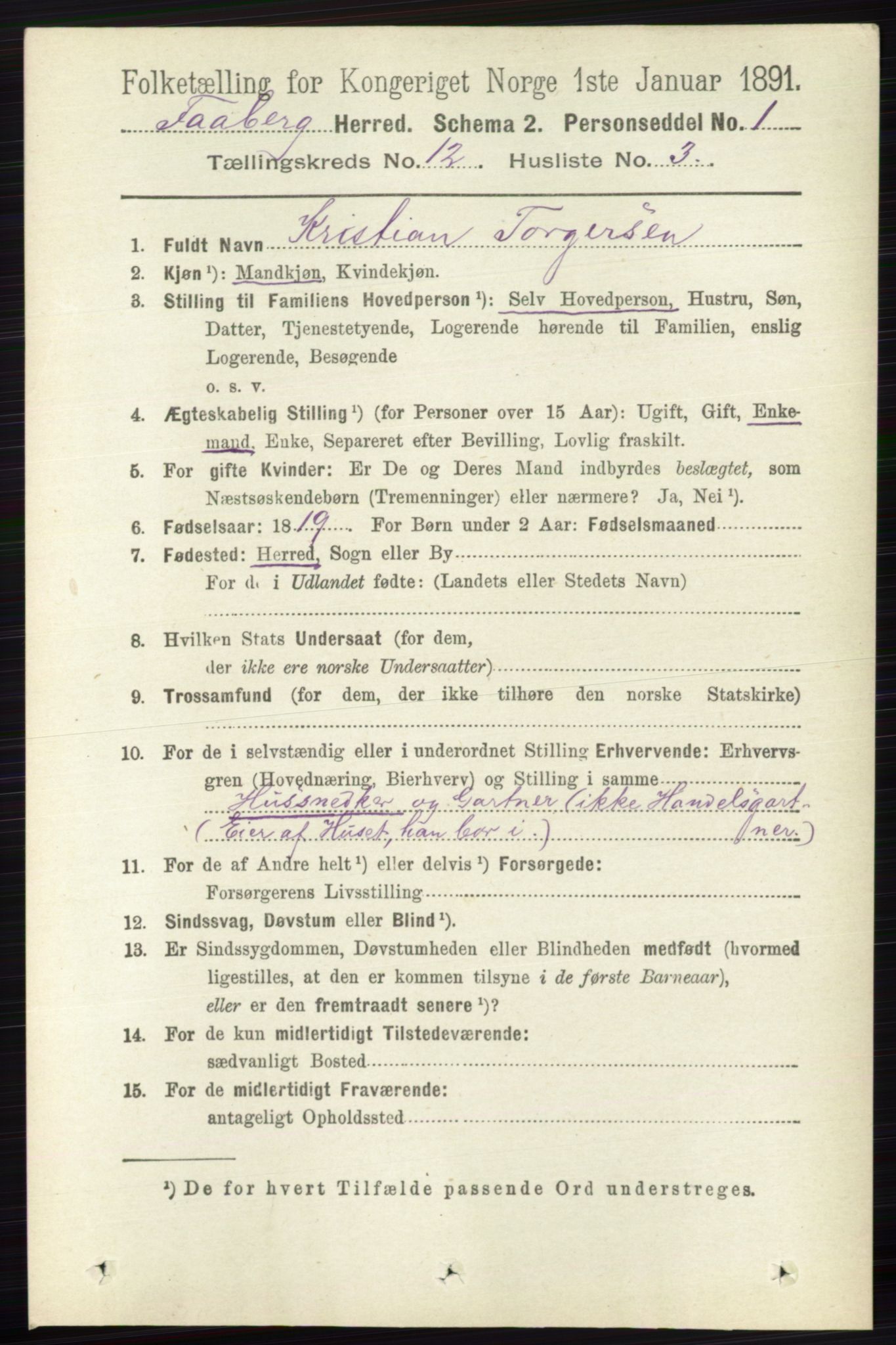 RA, 1891 census for 0524 Fåberg, 1891, p. 4778