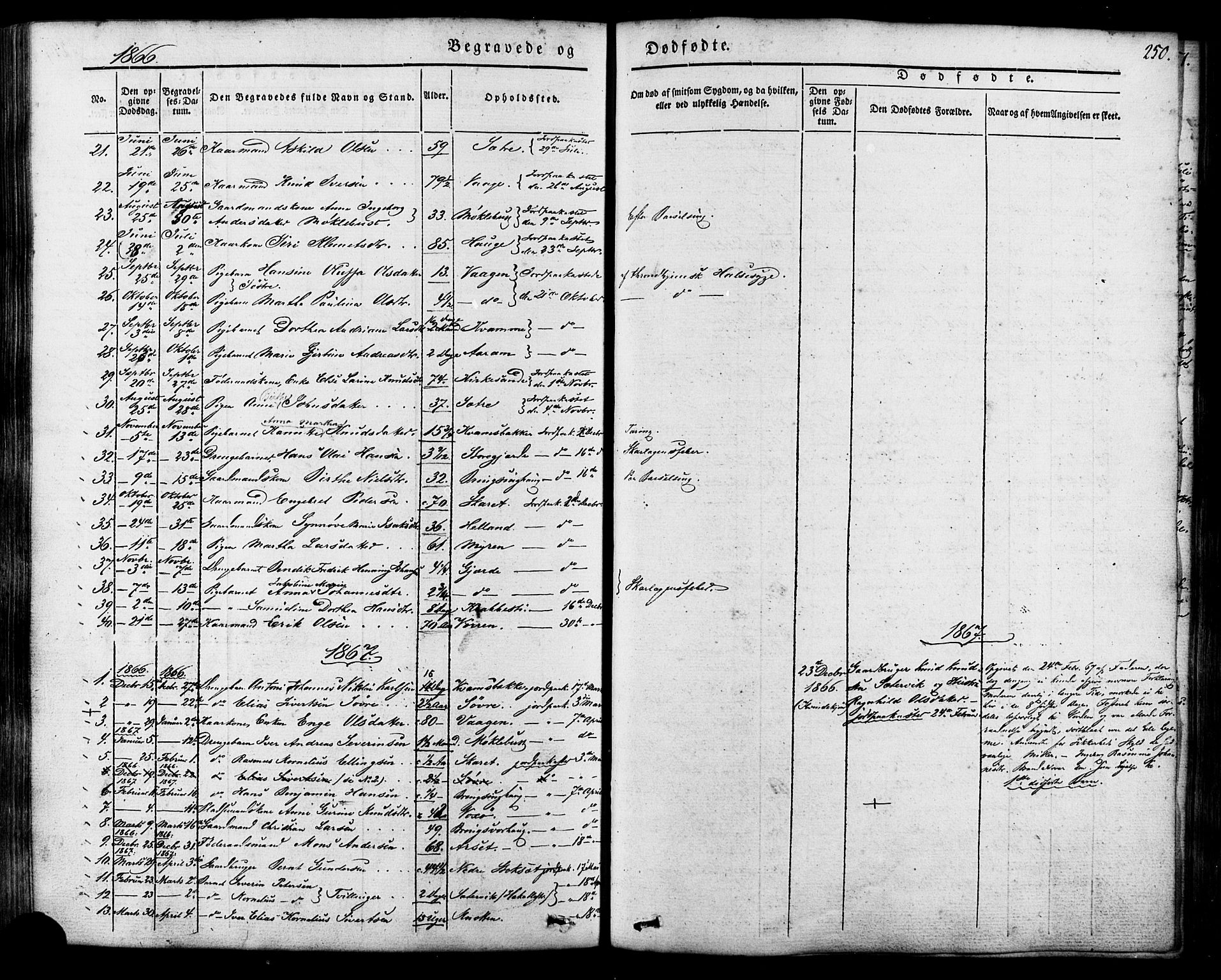 Ministerialprotokoller, klokkerbøker og fødselsregistre - Møre og Romsdal, AV/SAT-A-1454/503/L0034: Parish register (official) no. 503A02, 1841-1884, p. 250