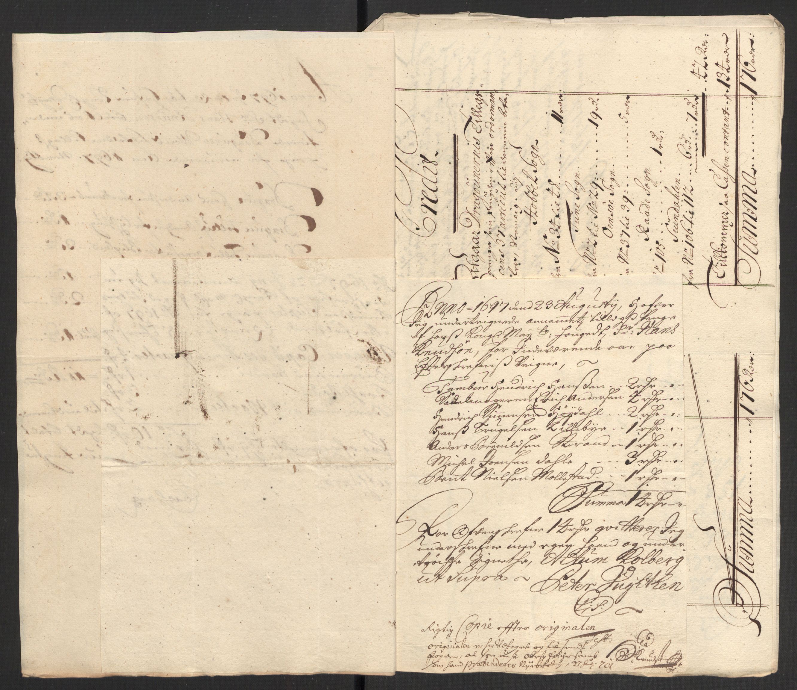 Rentekammeret inntil 1814, Reviderte regnskaper, Fogderegnskap, AV/RA-EA-4092/R04/L0125: Fogderegnskap Moss, Onsøy, Tune, Veme og Åbygge, 1697, p. 128