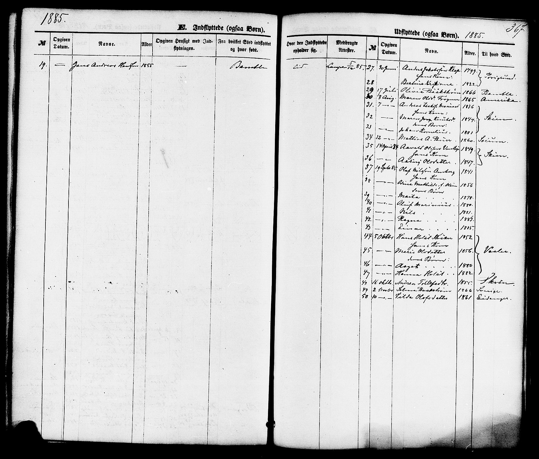 Gjerpen kirkebøker, SAKO/A-265/F/Fa/L0009: Parish register (official) no. I 9, 1872-1885, p. 367