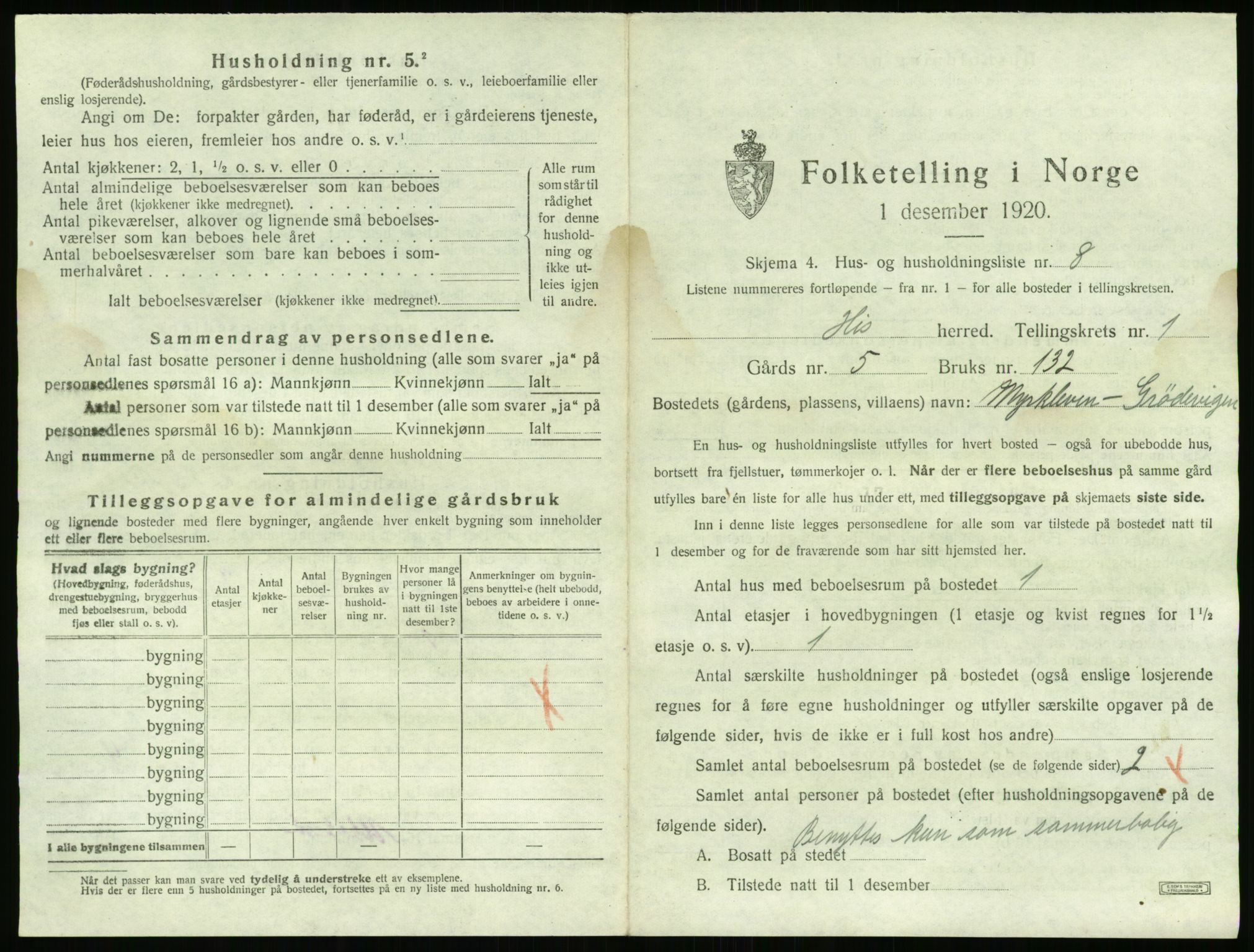 SAK, 1920 census for Hisøy, 1920, p. 46