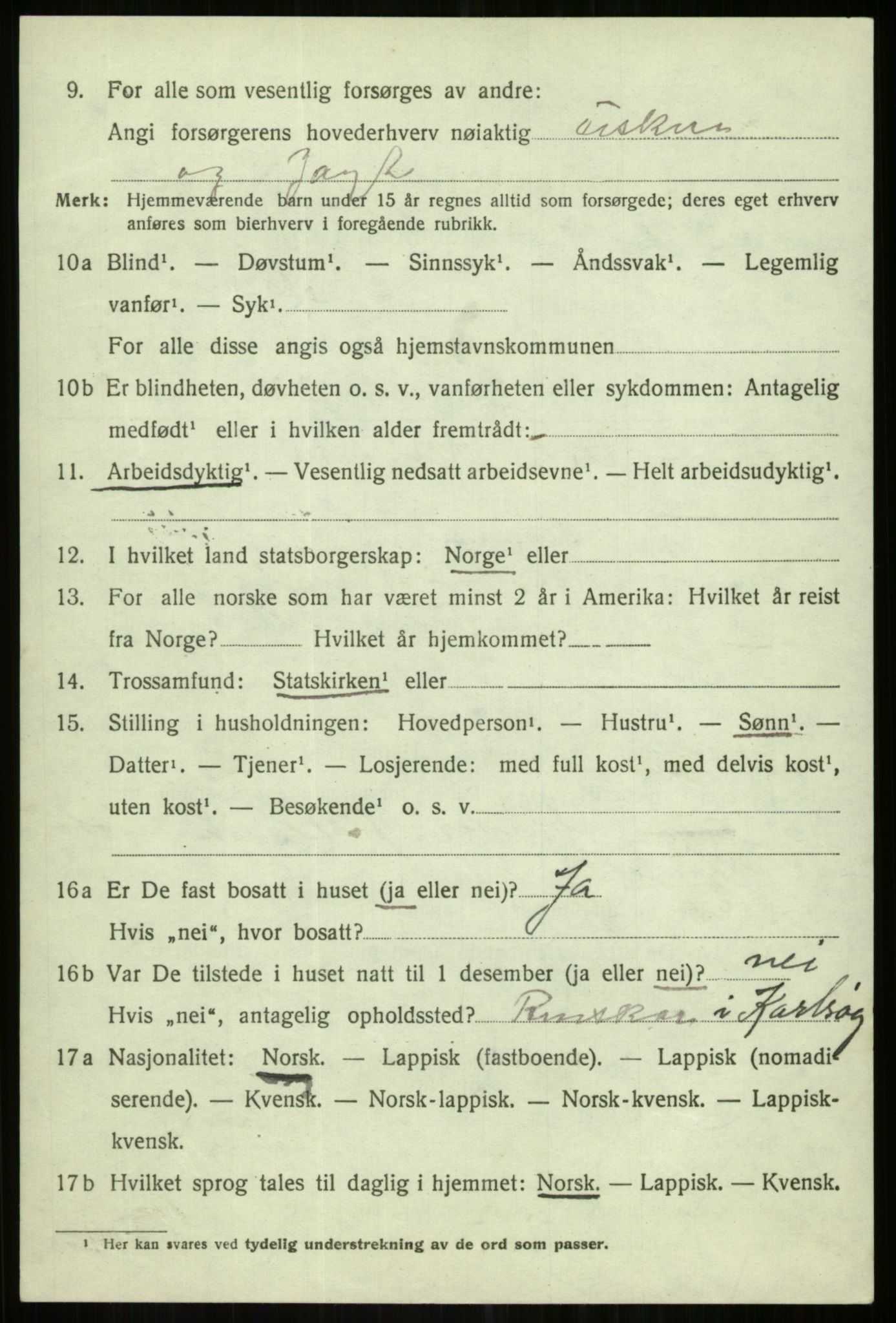 SATØ, 1920 census for Karlsøy, 1920, p. 2643