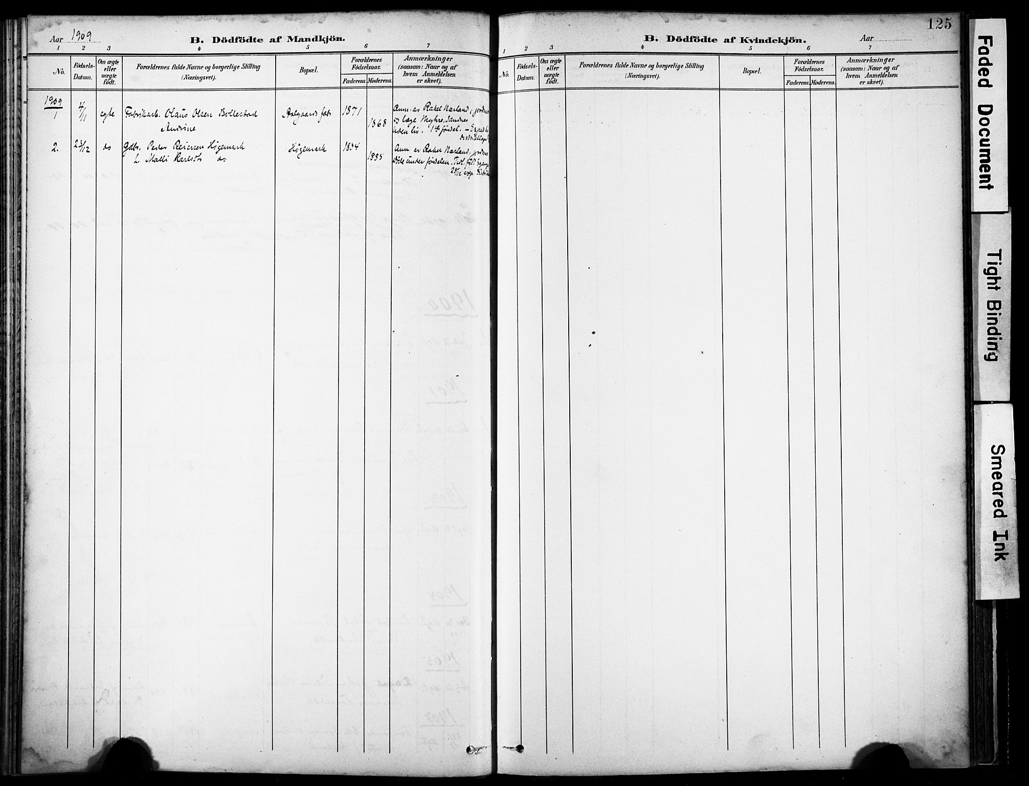 Lye sokneprestkontor, AV/SAST-A-101794/001/30BA/L0012: Parish register (official) no. A 11, 1896-1909, p. 125