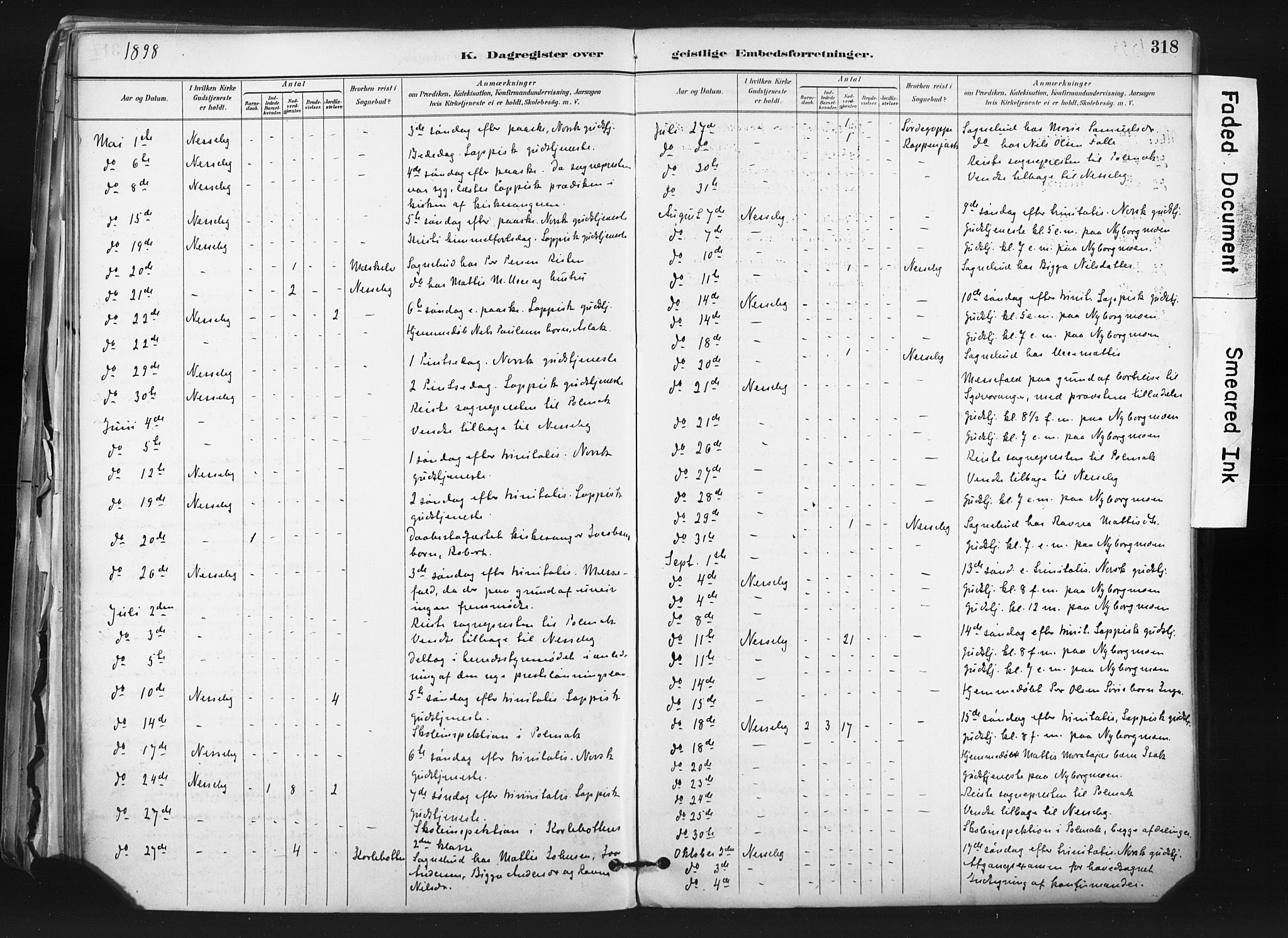 Nesseby sokneprestkontor, AV/SATØ-S-1330/H/Ha/L0006kirke: Parish register (official) no. 6, 1885-1985, p. 318