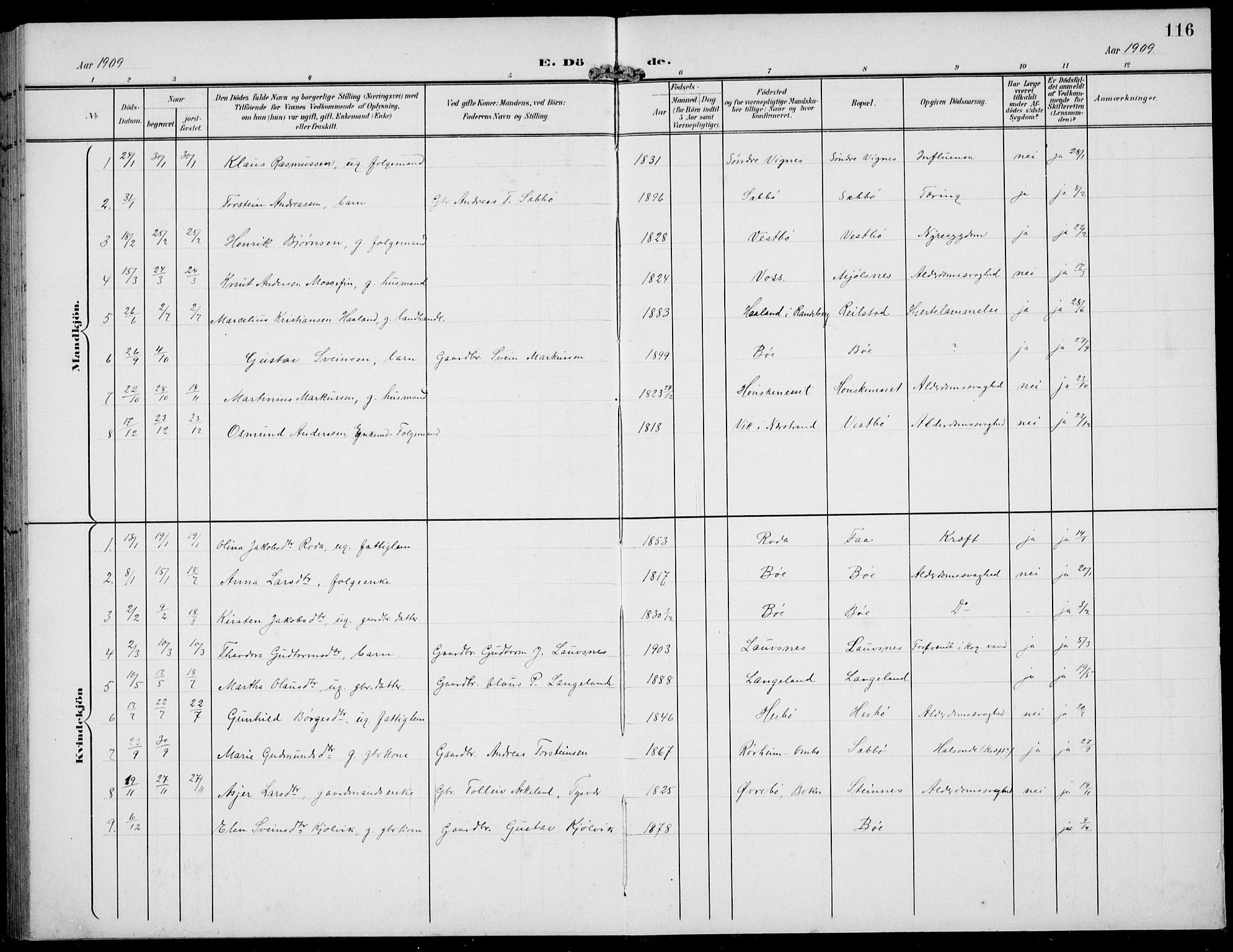 Finnøy sokneprestkontor, AV/SAST-A-101825/H/Ha/Hab/L0006: Parish register (copy) no. B 6, 1900-1934, p. 116