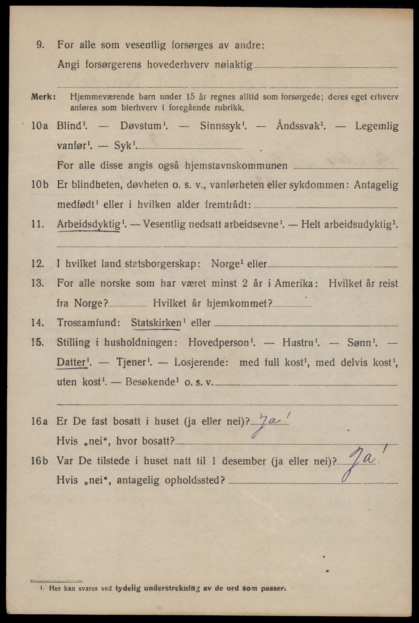 SAST, 1920 census for Sokndal town, 1920, p. 1144