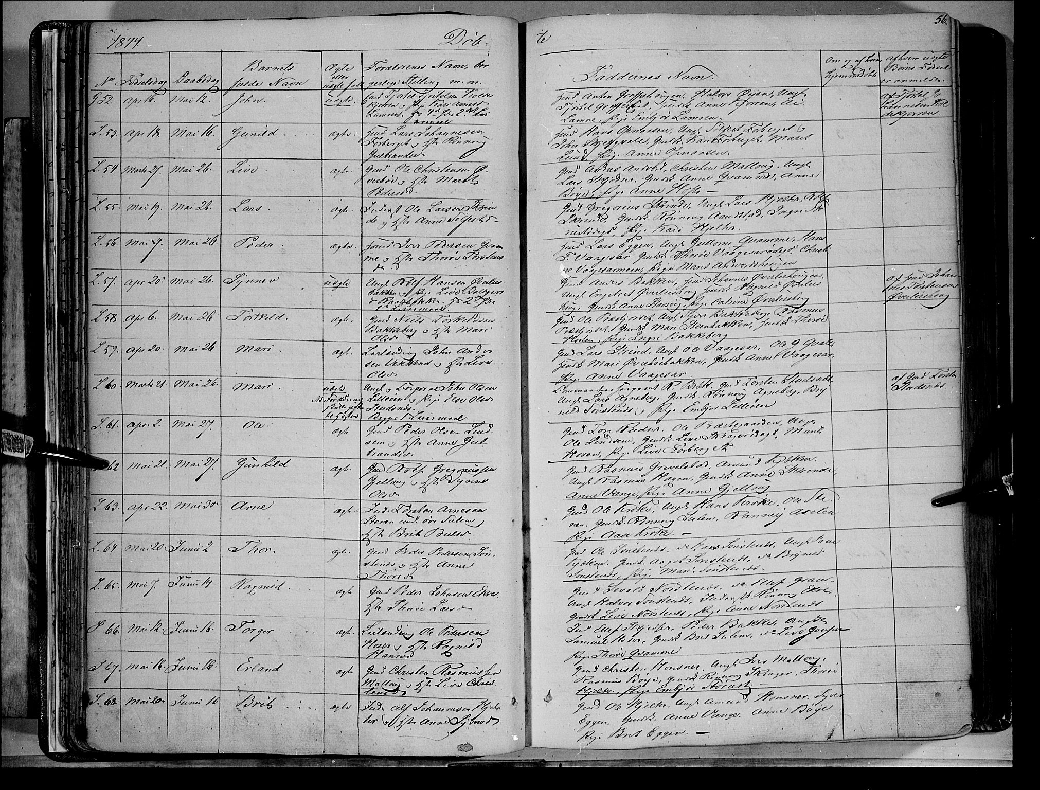 Lom prestekontor, AV/SAH-PREST-070/K/L0006: Parish register (official) no. 6A, 1837-1863, p. 56