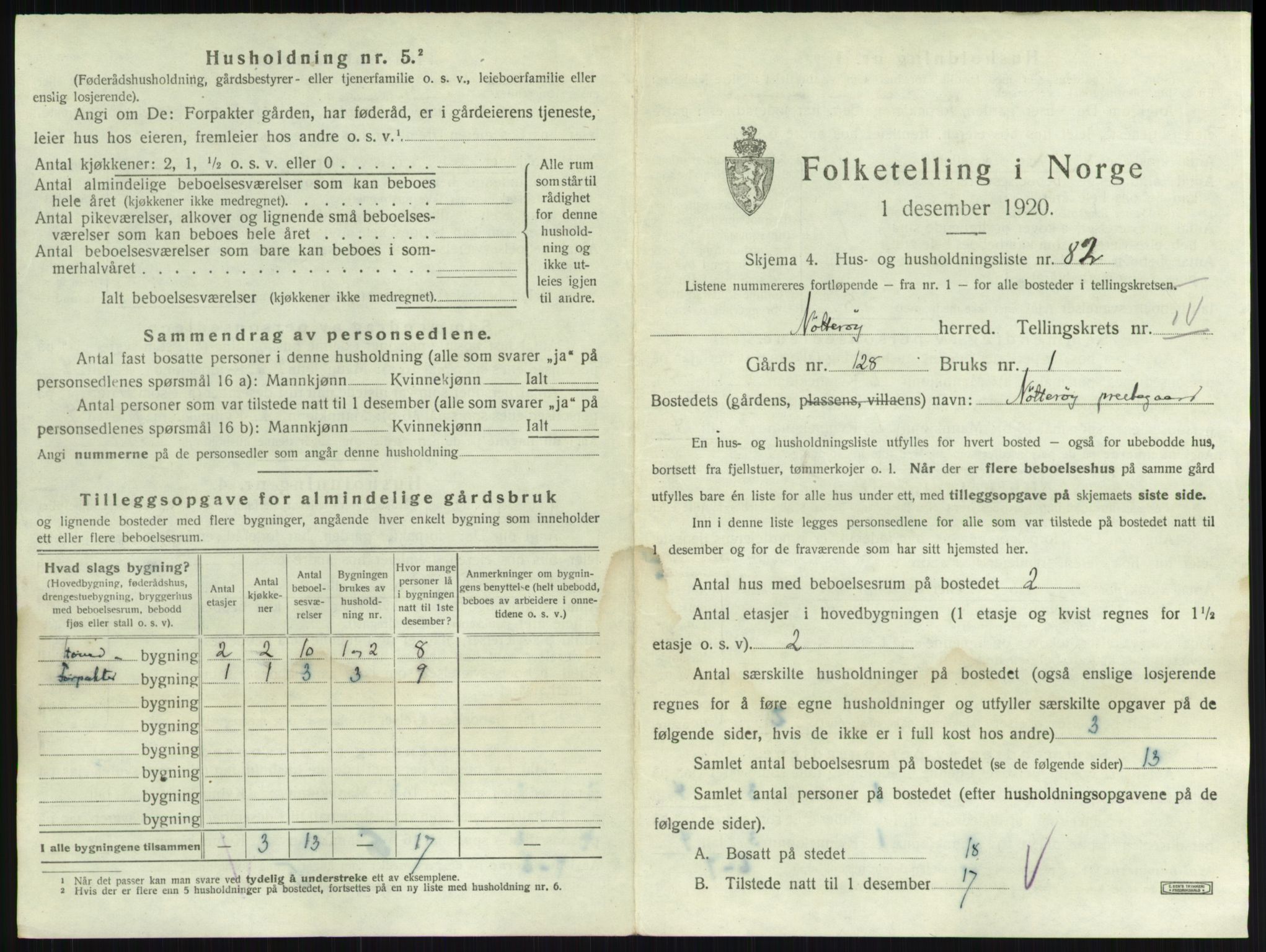 SAKO, 1920 census for Nøtterøy, 1920, p. 857