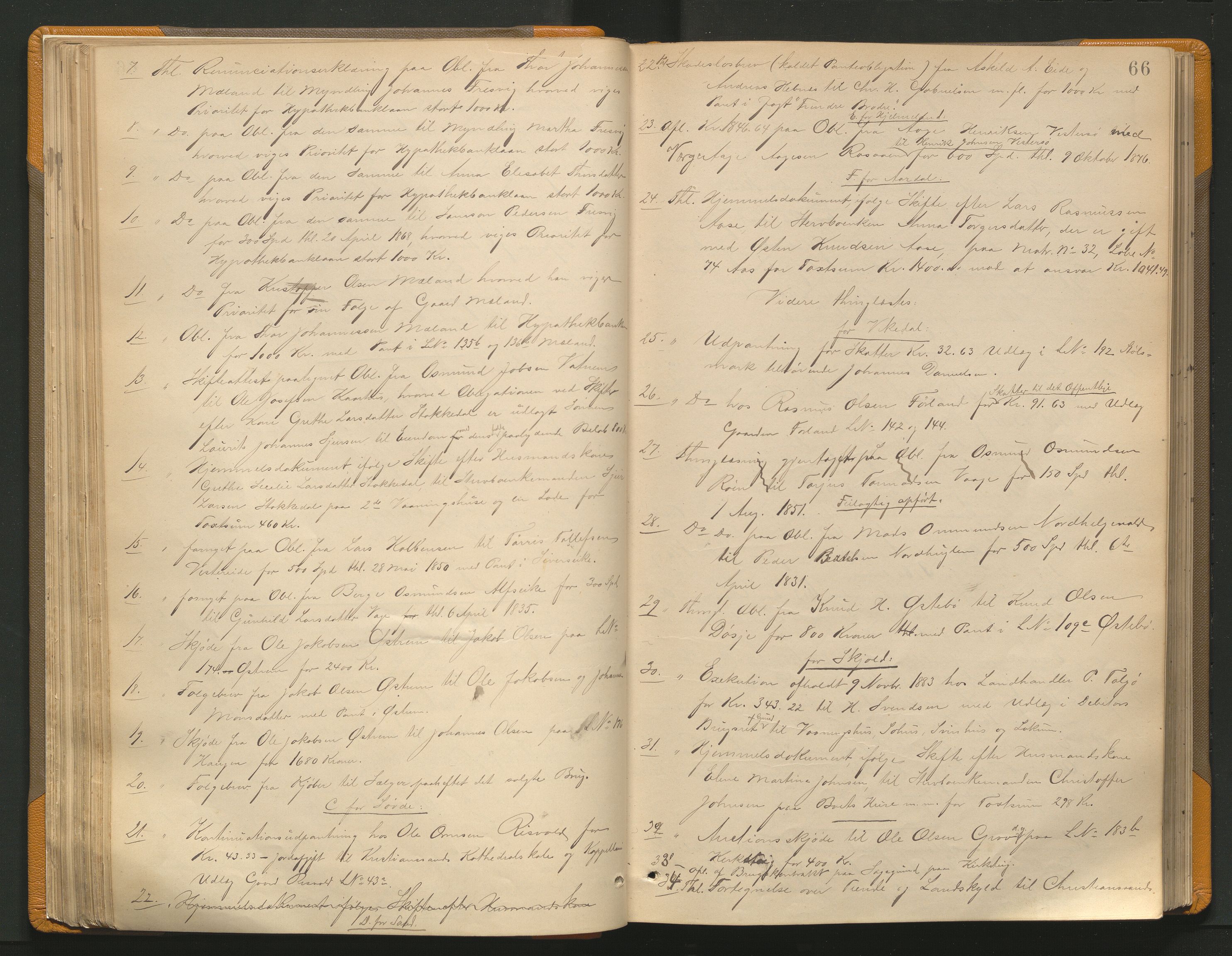 Ryfylke tingrett, AV/SAST-A-100055/001/I/IB/IB0/L0013: Tingbok, Ryfylke, 1883-1886, p. 65b-66a