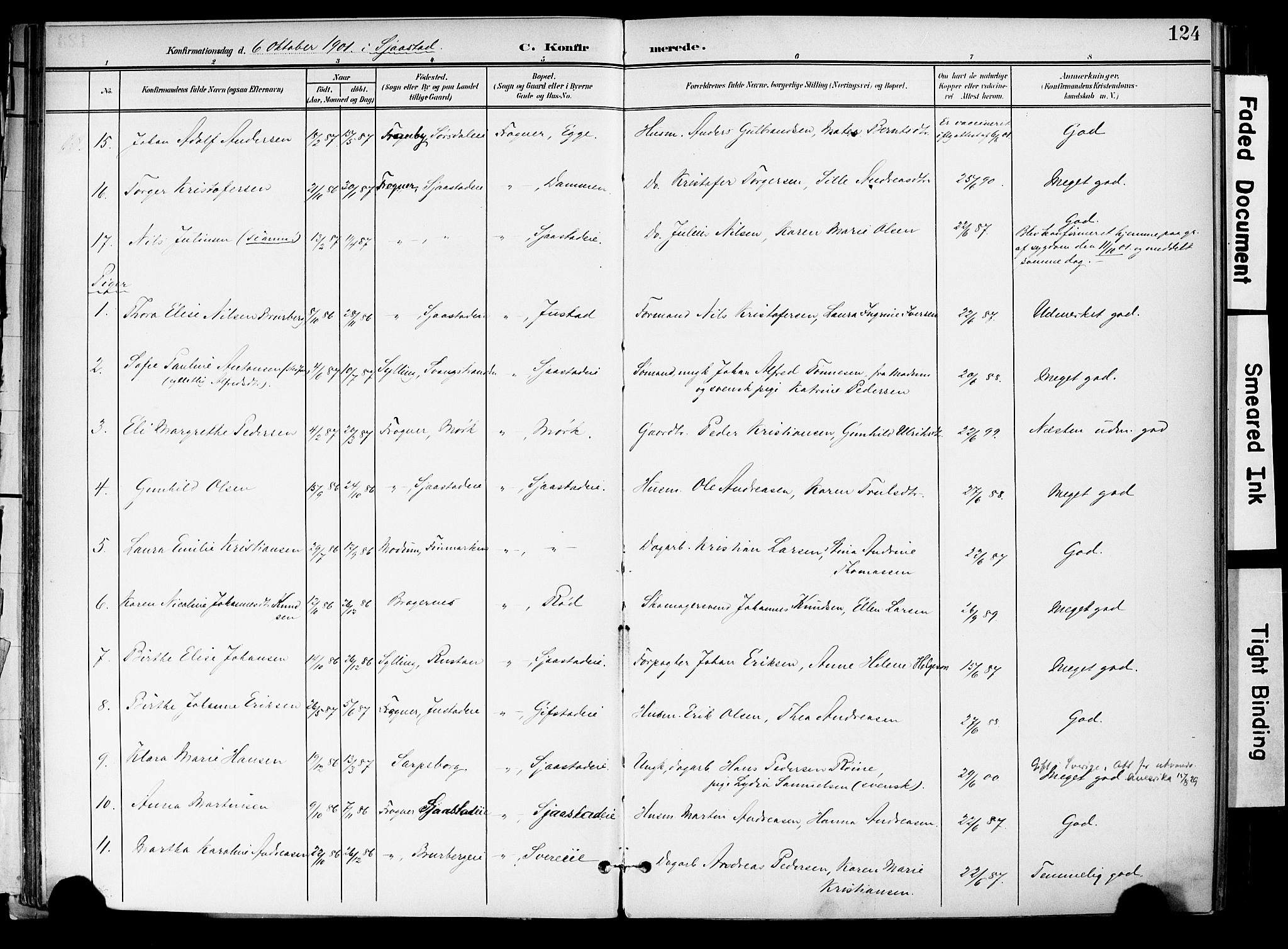 Lier kirkebøker, AV/SAKO-A-230/F/Fa/L0017: Parish register (official) no. I 17, 1901-1908, p. 124