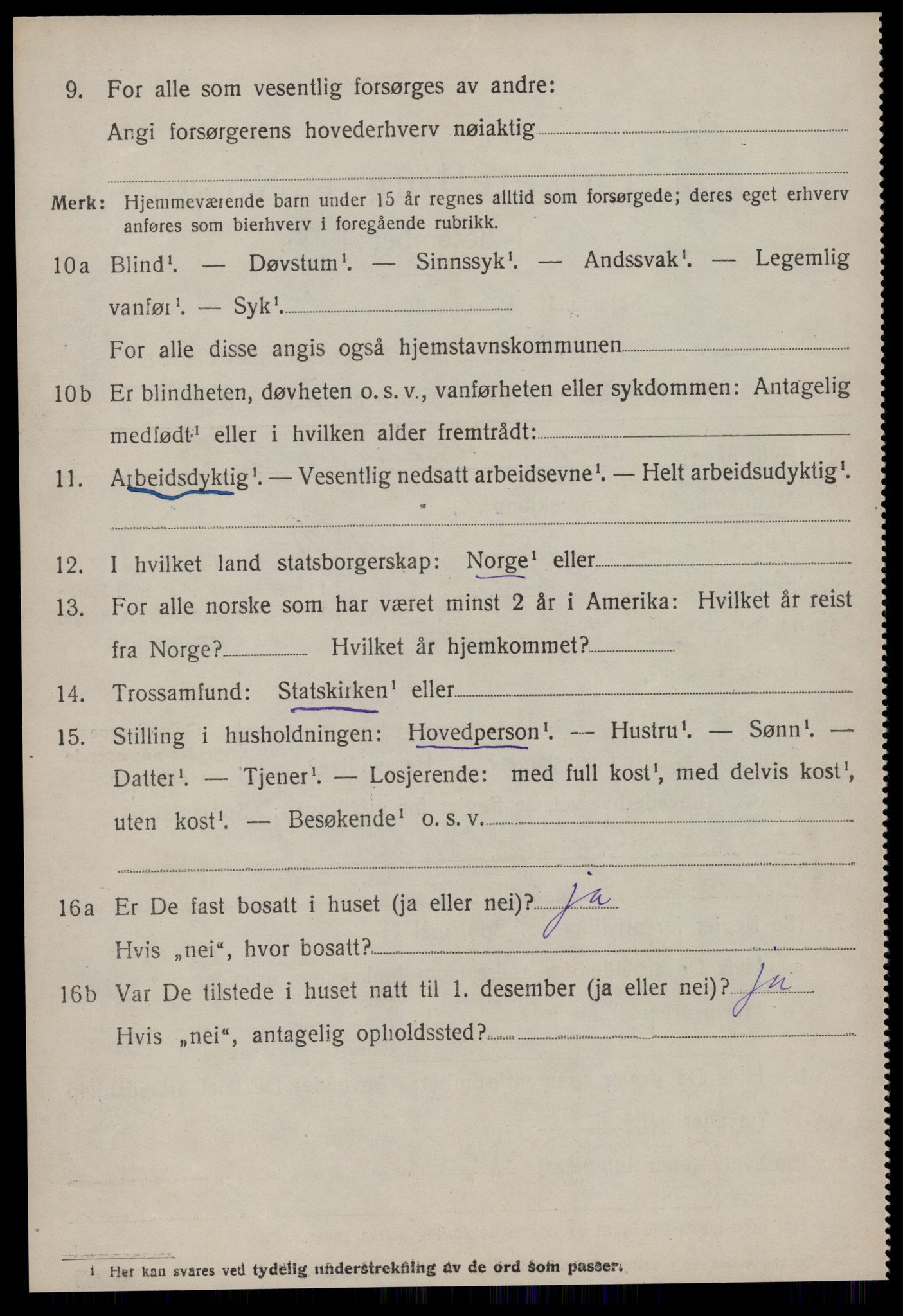 SAT, 1920 census for Nesset, 1920, p. 1087