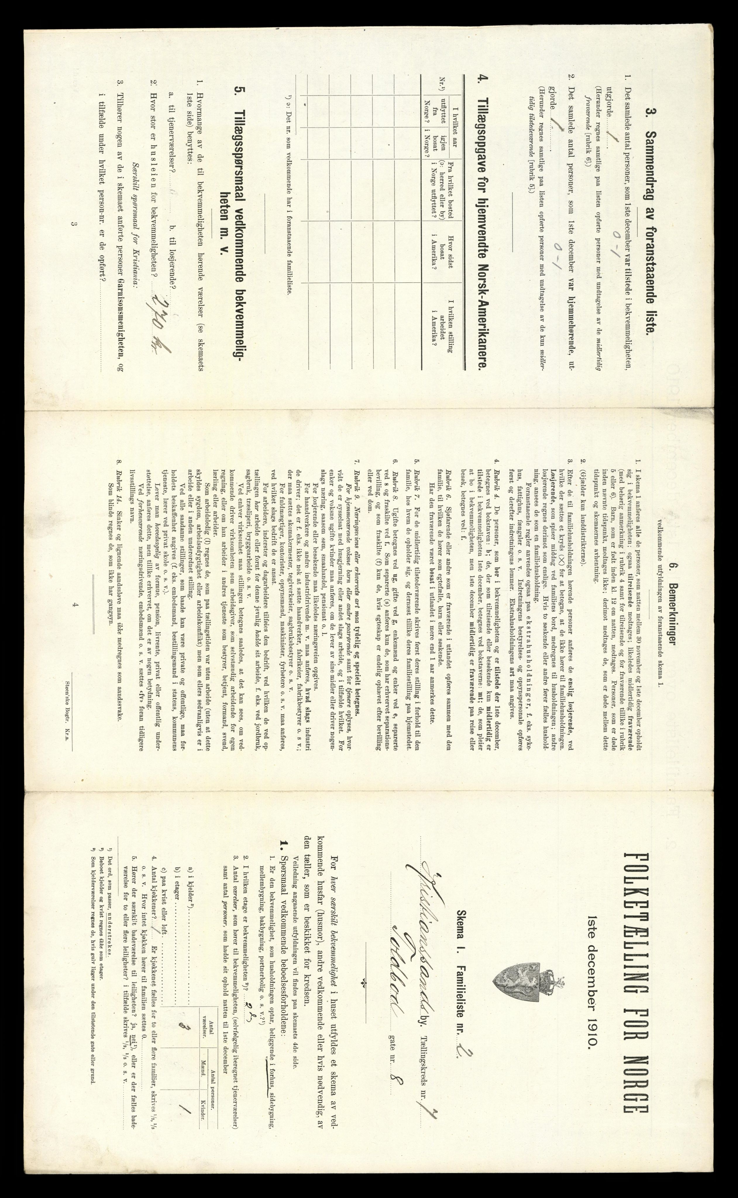 RA, 1910 census for Kristiansand, 1910, p. 1566