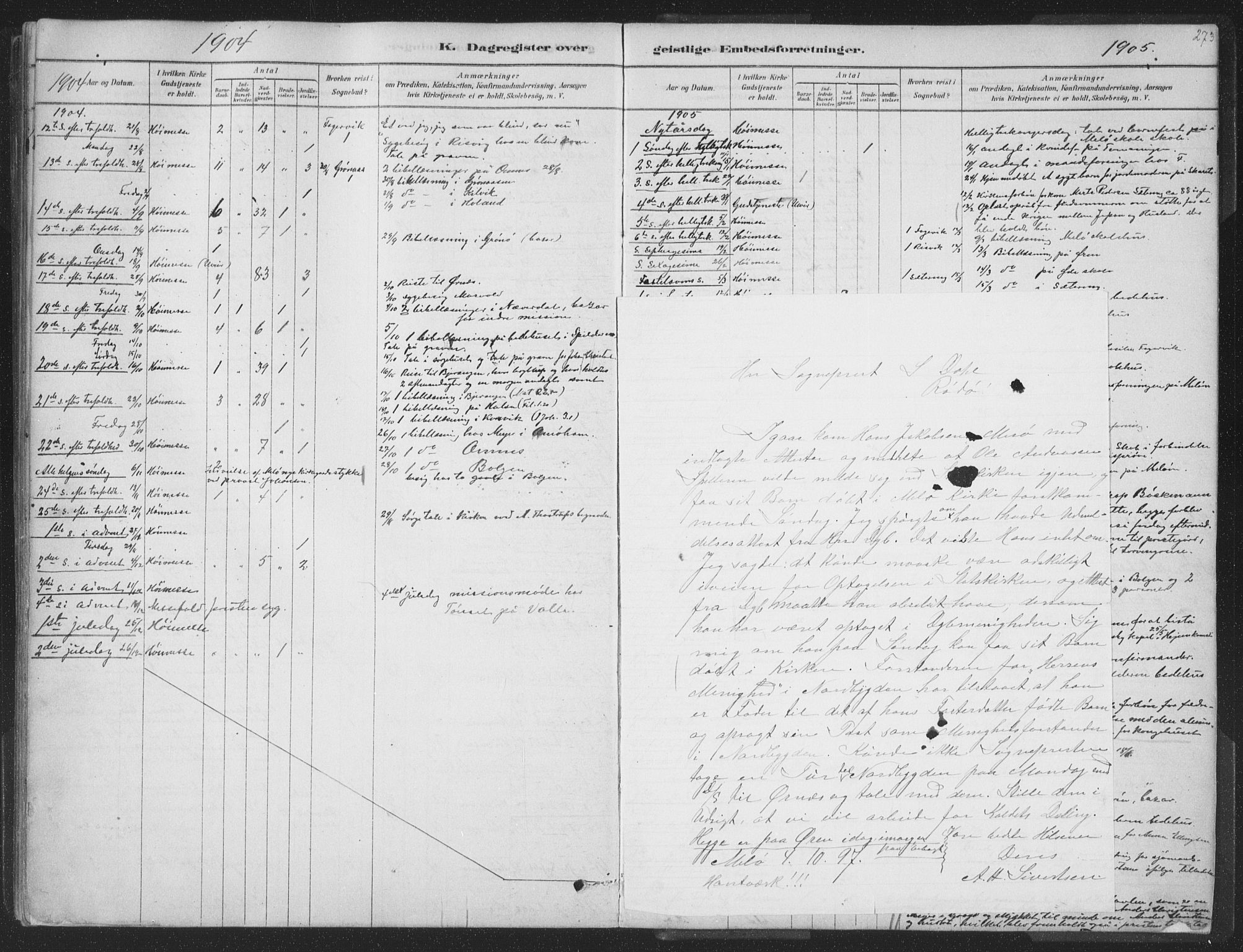 Ministerialprotokoller, klokkerbøker og fødselsregistre - Nordland, SAT/A-1459/843/L0627: Parish register (official) no. 843A02, 1878-1908, p. 273