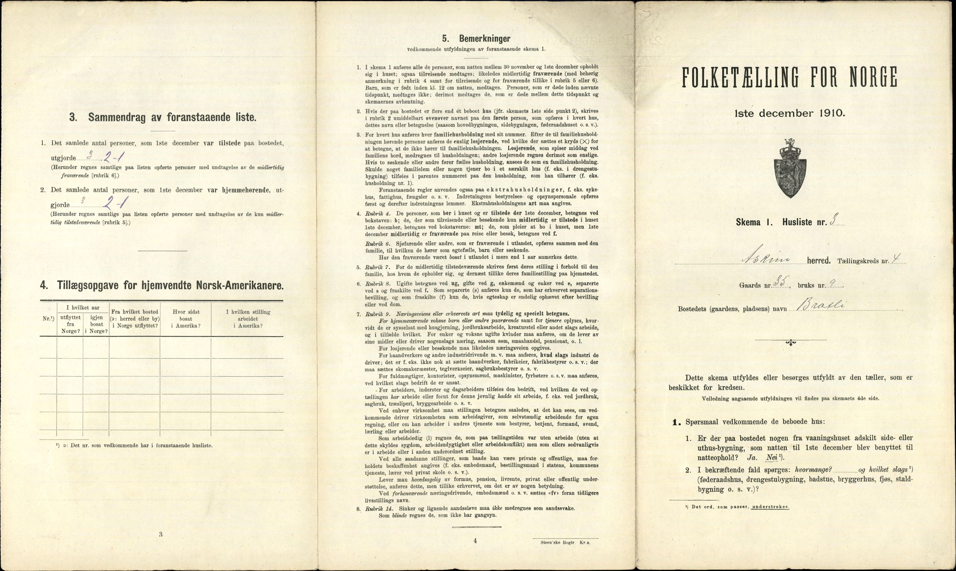 RA, 1910 census for Askim, 1910, p. 579