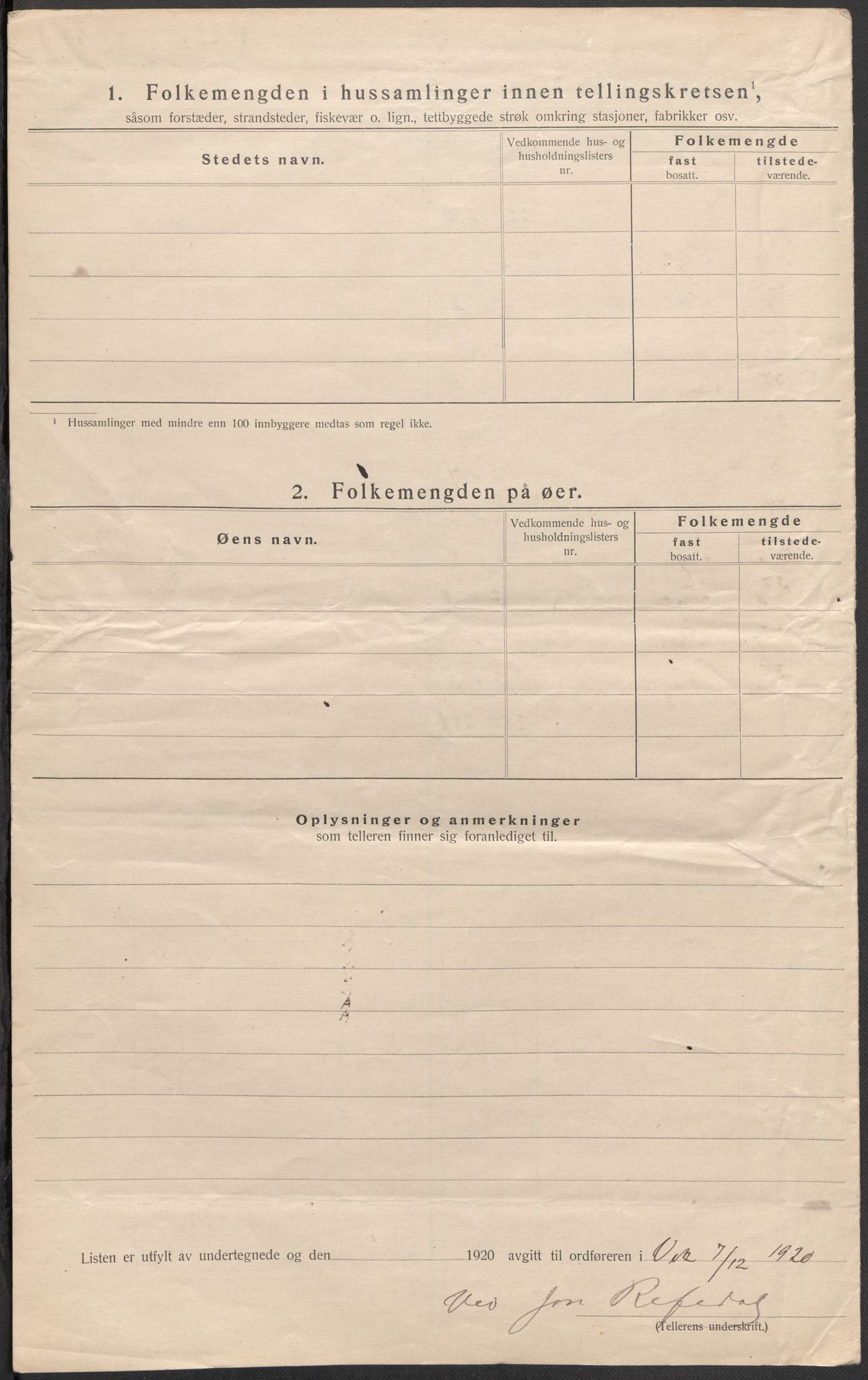 SAB, 1920 census for Vik, 1920, p. 26