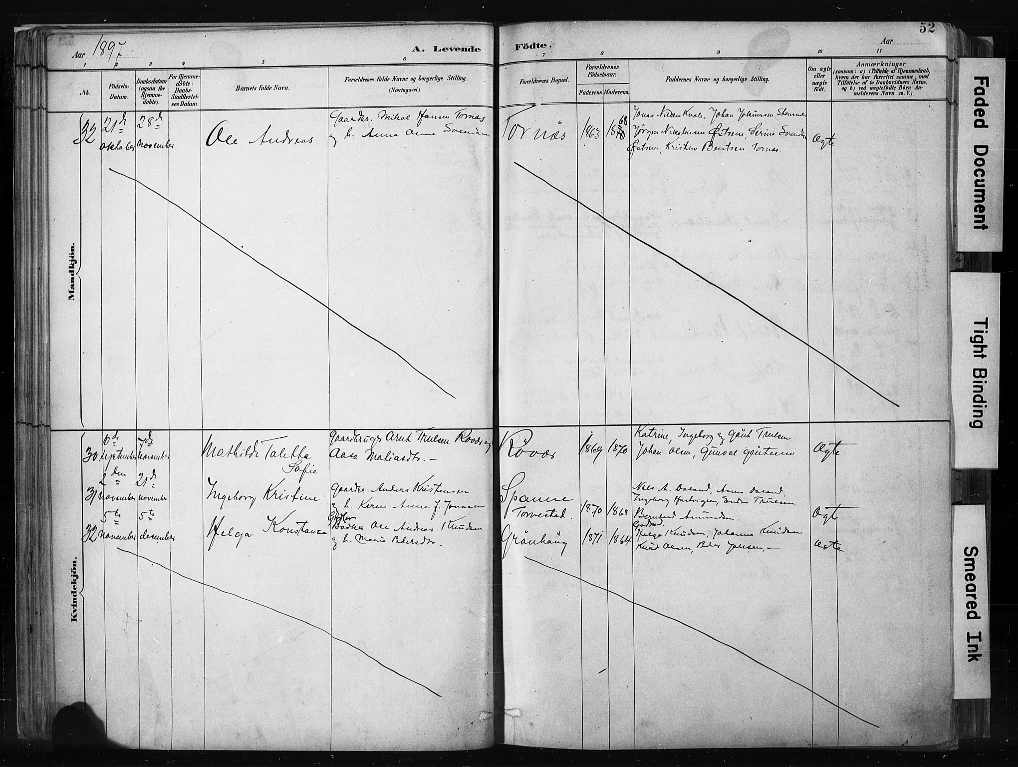 Haugesund sokneprestkontor, AV/SAST-A -101863/H/Ha/Haa/L0004: Parish register (official) no. A 4, 1886-1908, p. 52