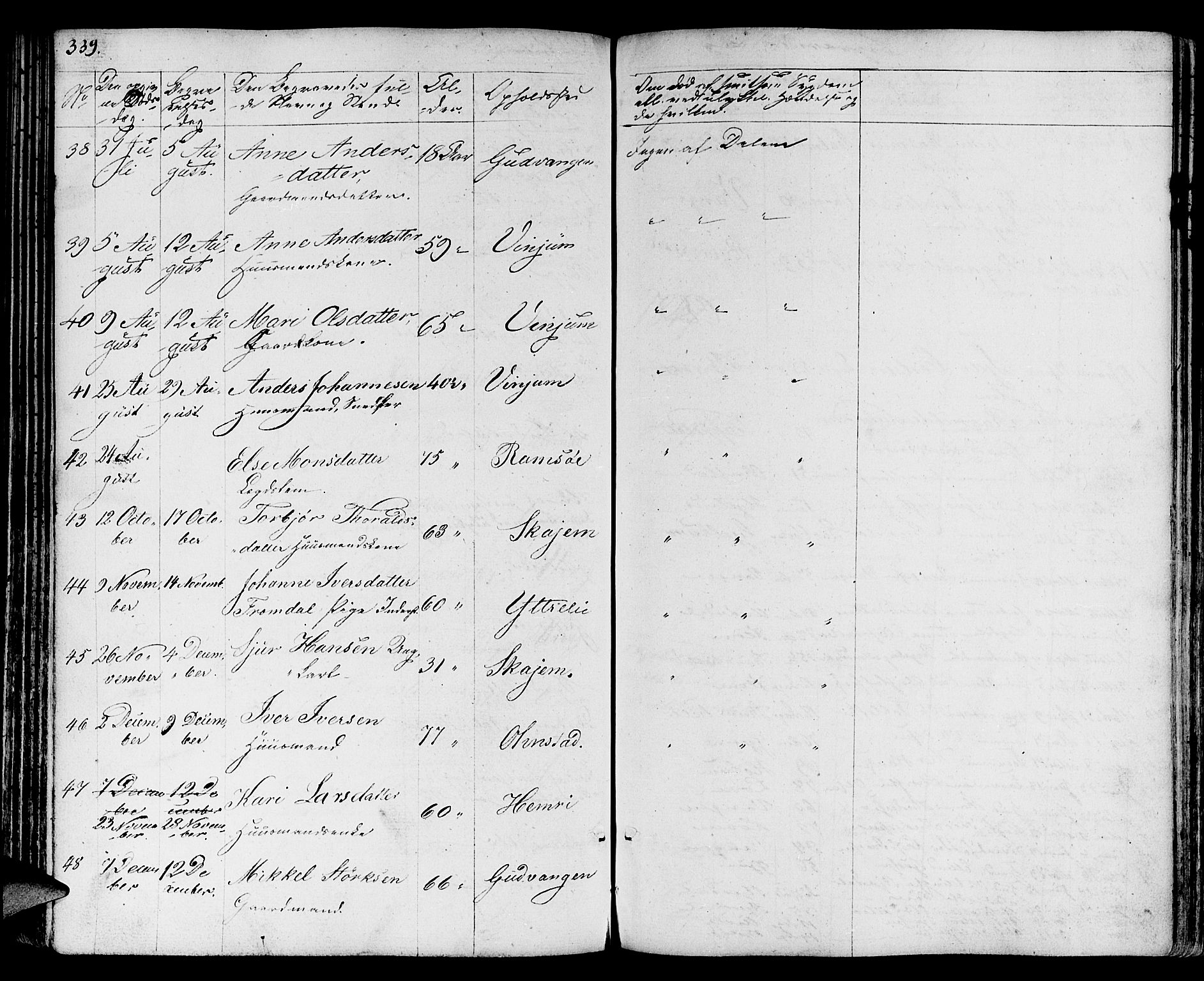 Aurland sokneprestembete, SAB/A-99937/H/Ha/Haa/L0006: Parish register (official) no. A 6, 1821-1859, p. 339