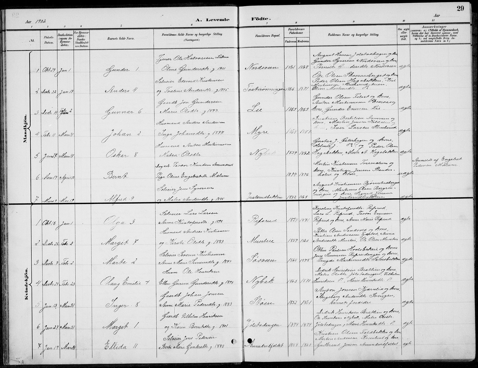 Romedal prestekontor, AV/SAH-PREST-004/L/L0013: Parish register (copy) no. 13, 1896-1937, p. 29